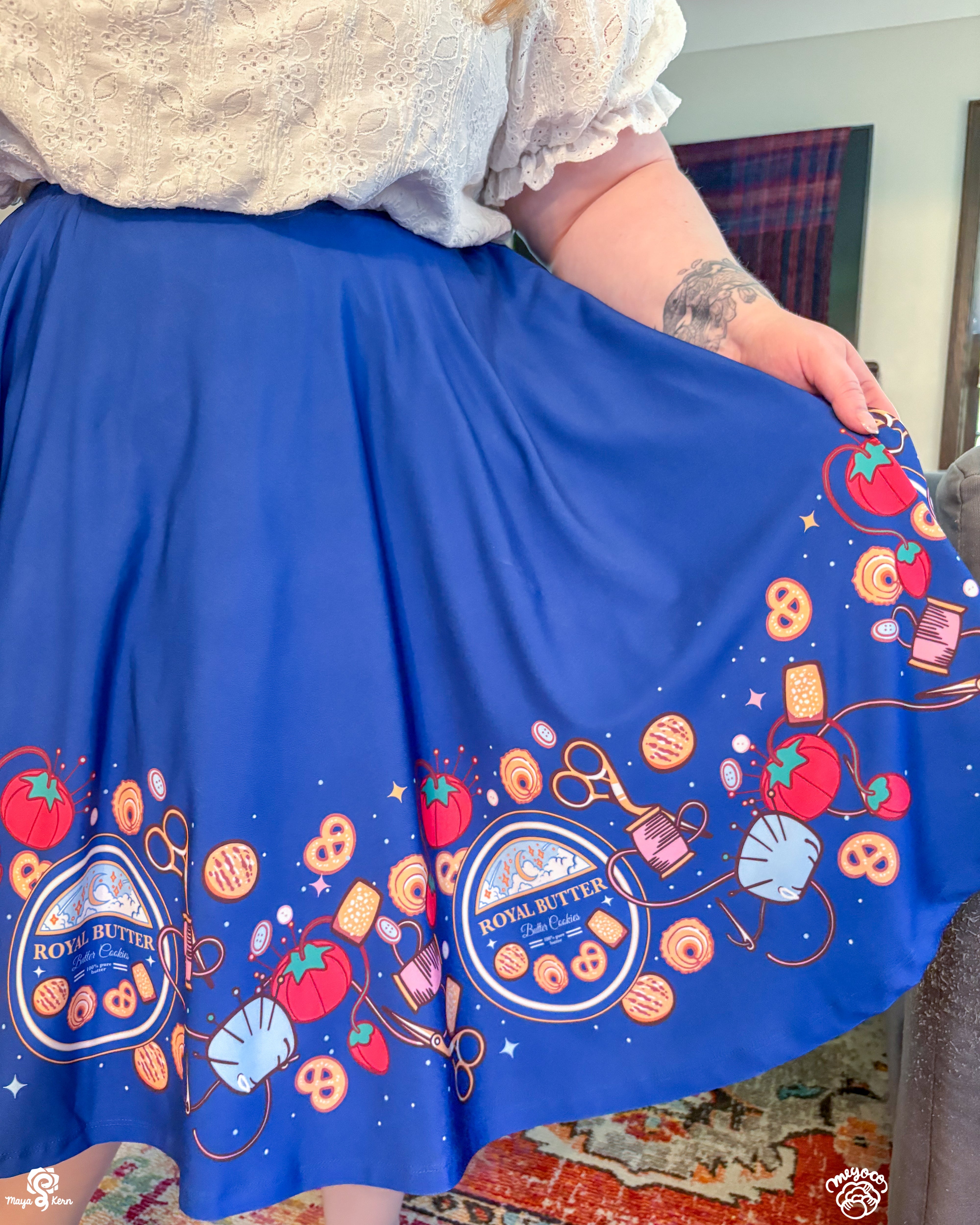 COLLAB: Meyoco Butter Cookies Sewing Tin Midi Skirt