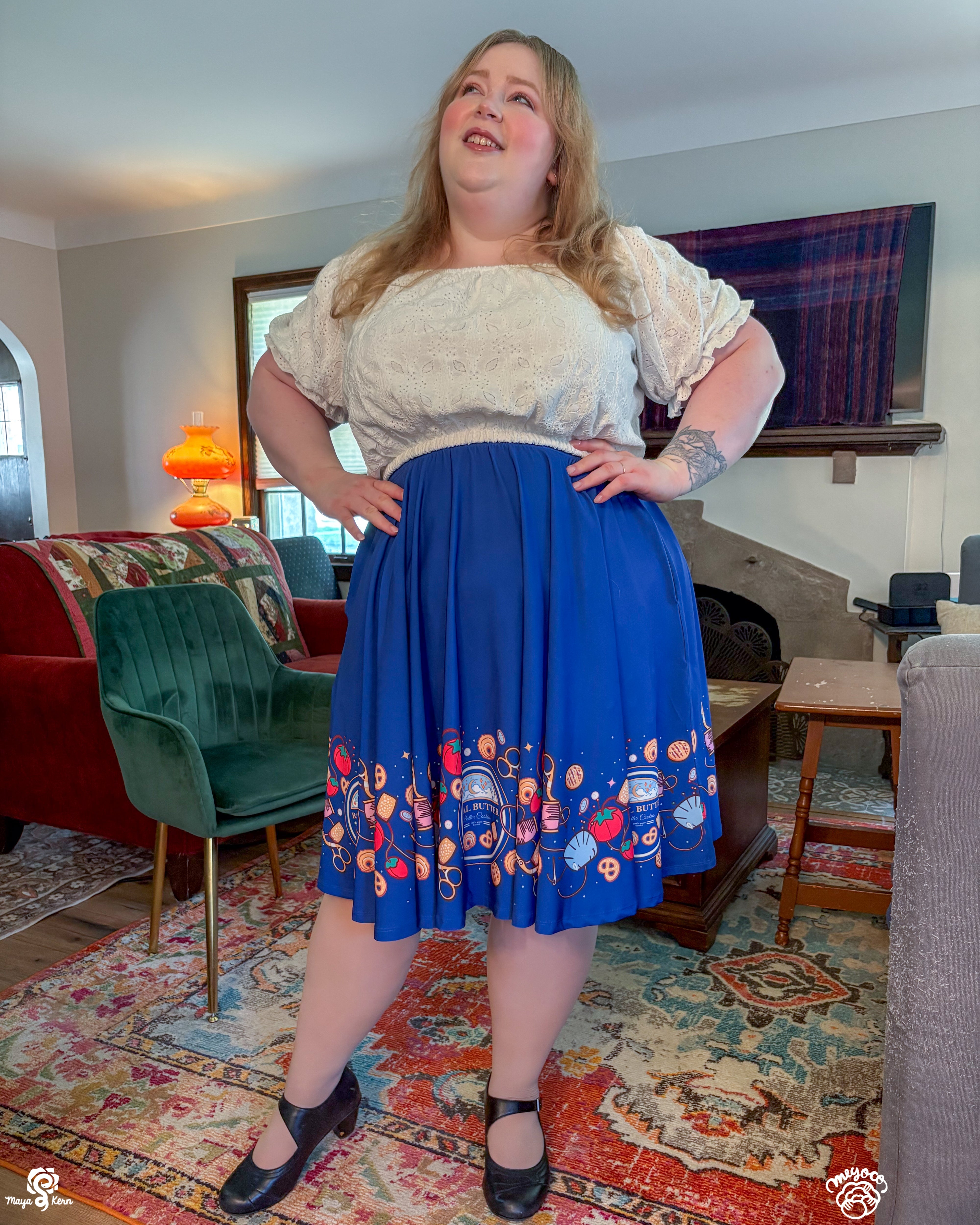 COLLAB: Meyoco Butter Cookies Sewing Tin Midi Skirt