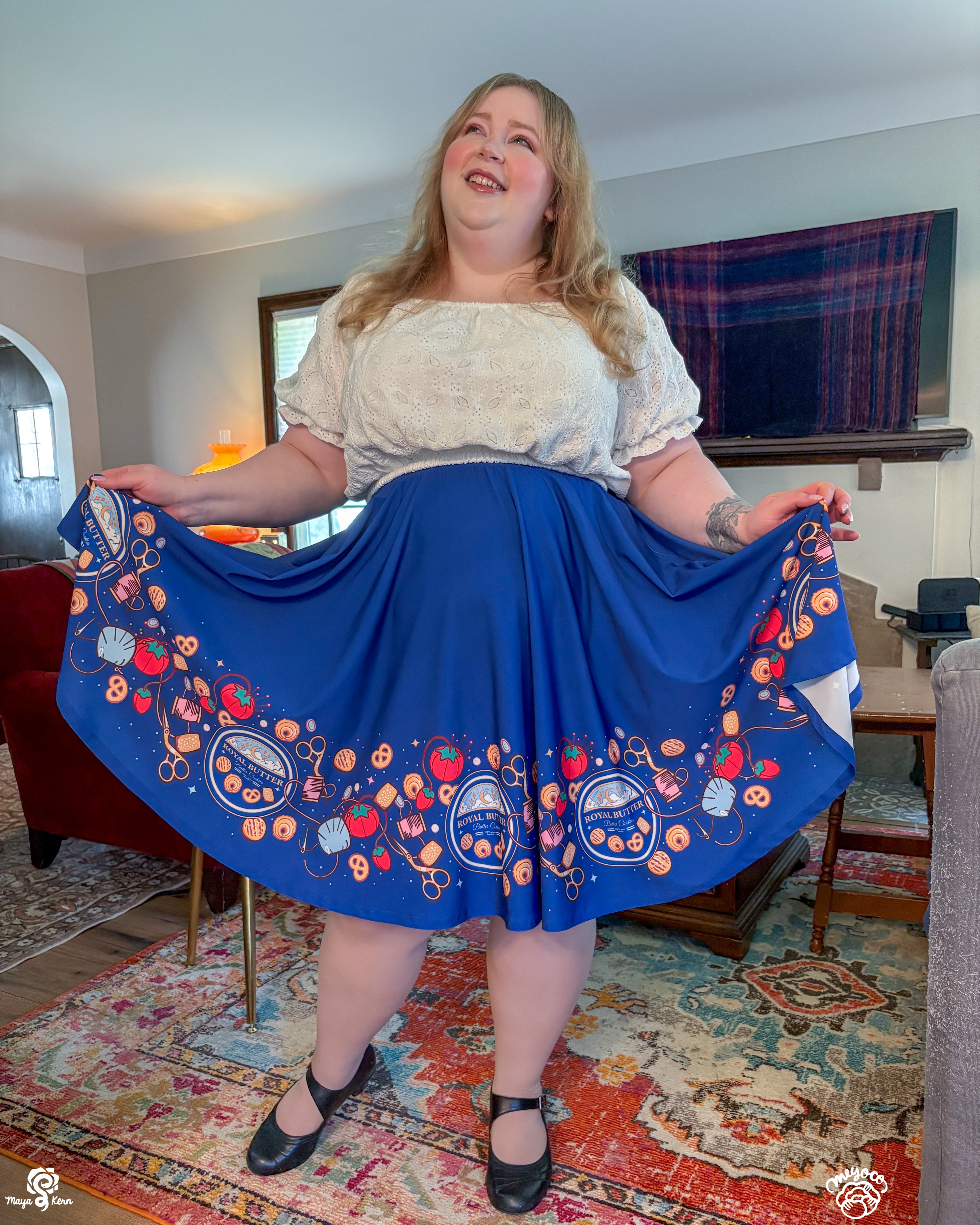 COLLAB: Meyoco Butter Cookies Sewing Tin Midi Skirt
