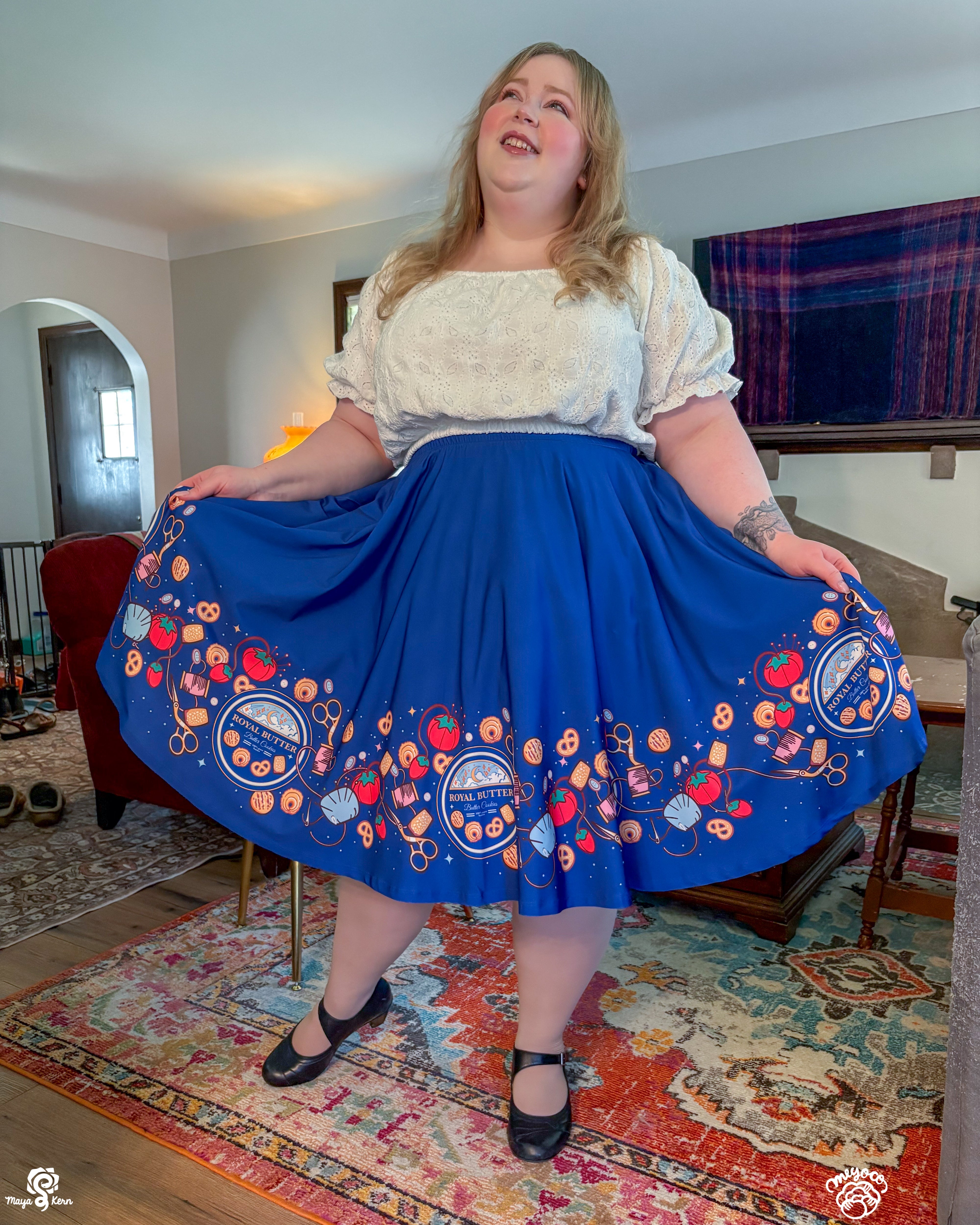 COLLAB: Meyoco Butter Cookies Sewing Tin Midi Skirt