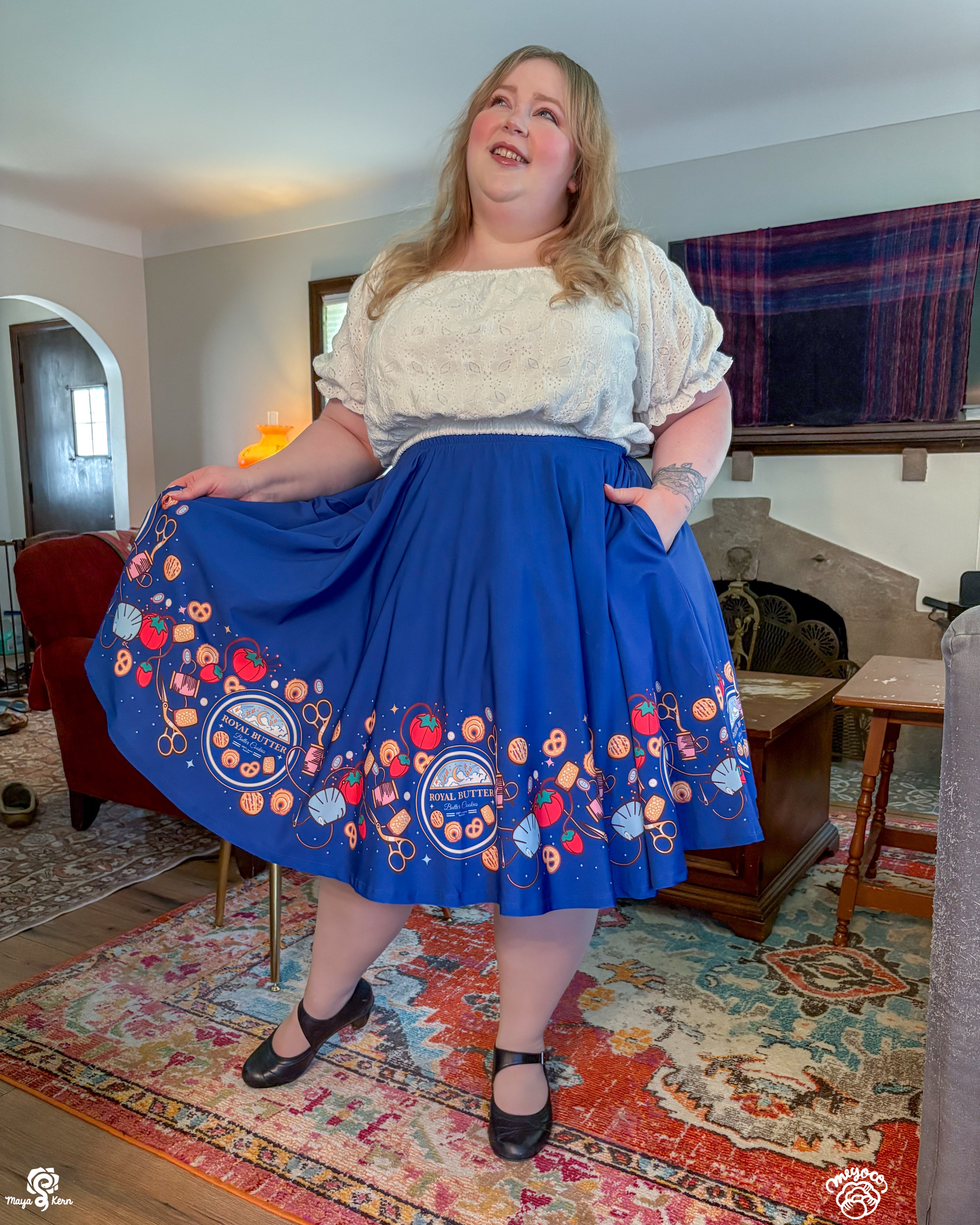 COLLAB: Meyoco Butter Cookies Sewing Tin Midi Skirt