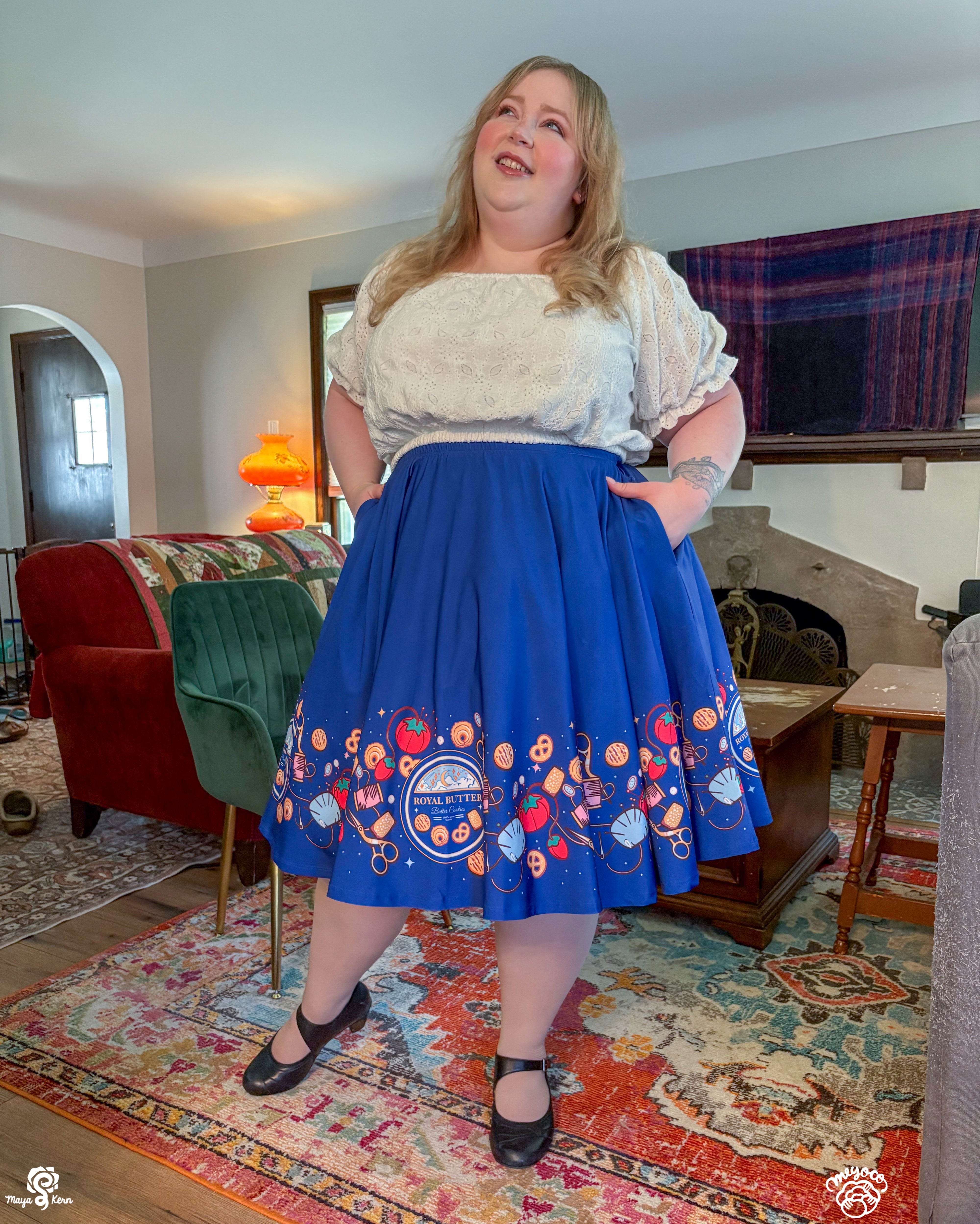 COLLAB: Meyoco Butter Cookies Sewing Tin Midi Skirt