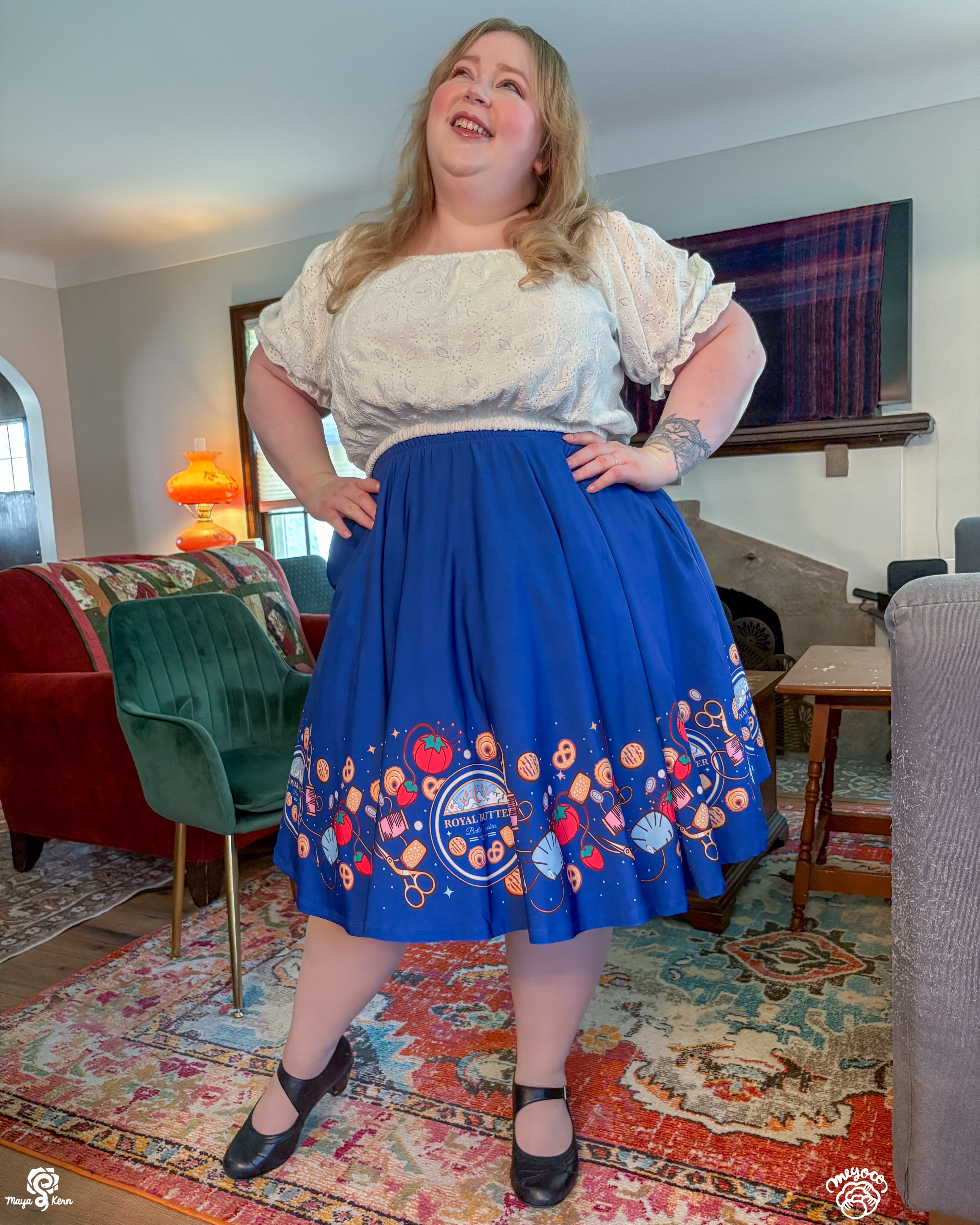 COLLAB: Meyoco Butter Cookies Sewing Tin Midi Skirt