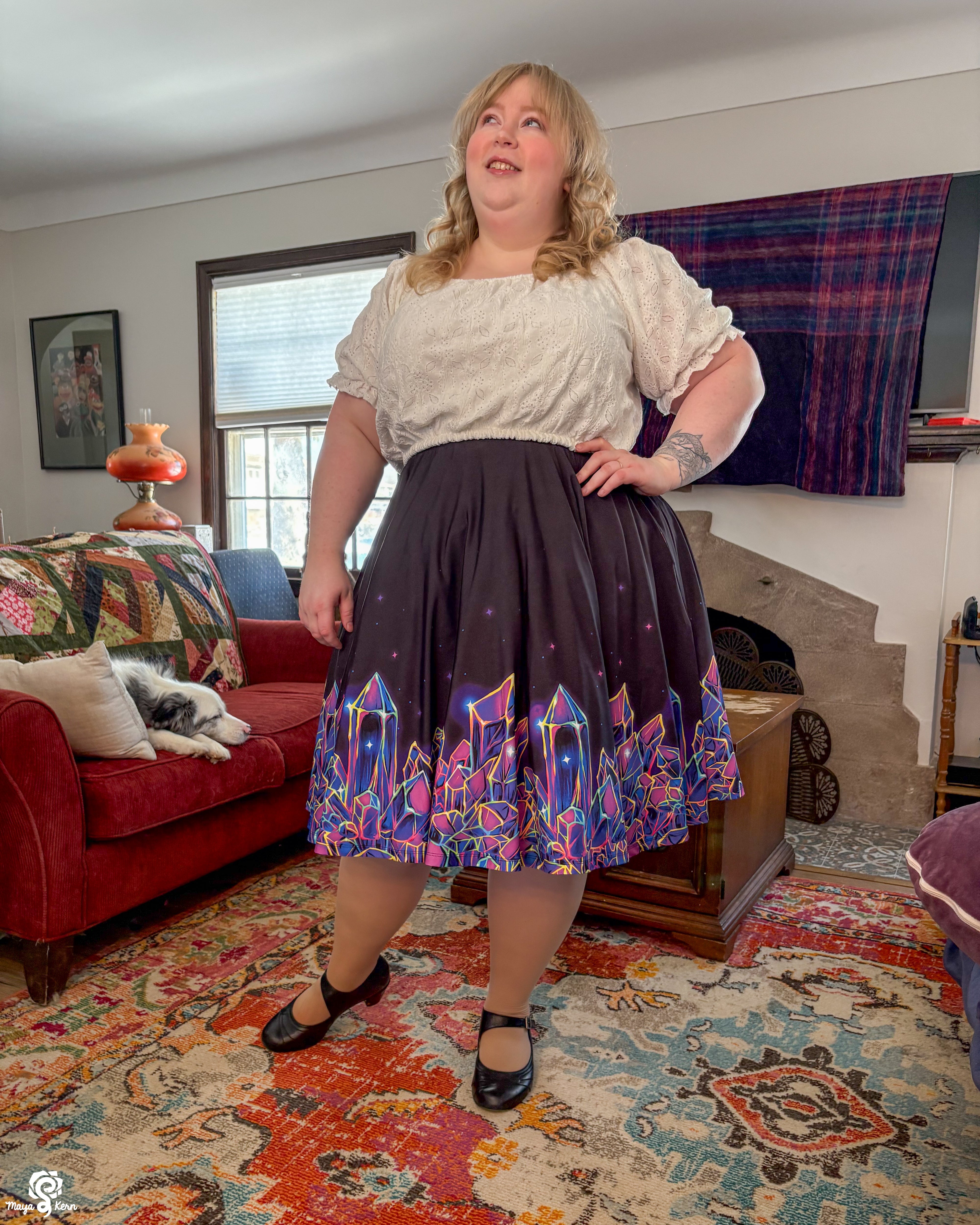 Crystal Cluster Midi Skirt