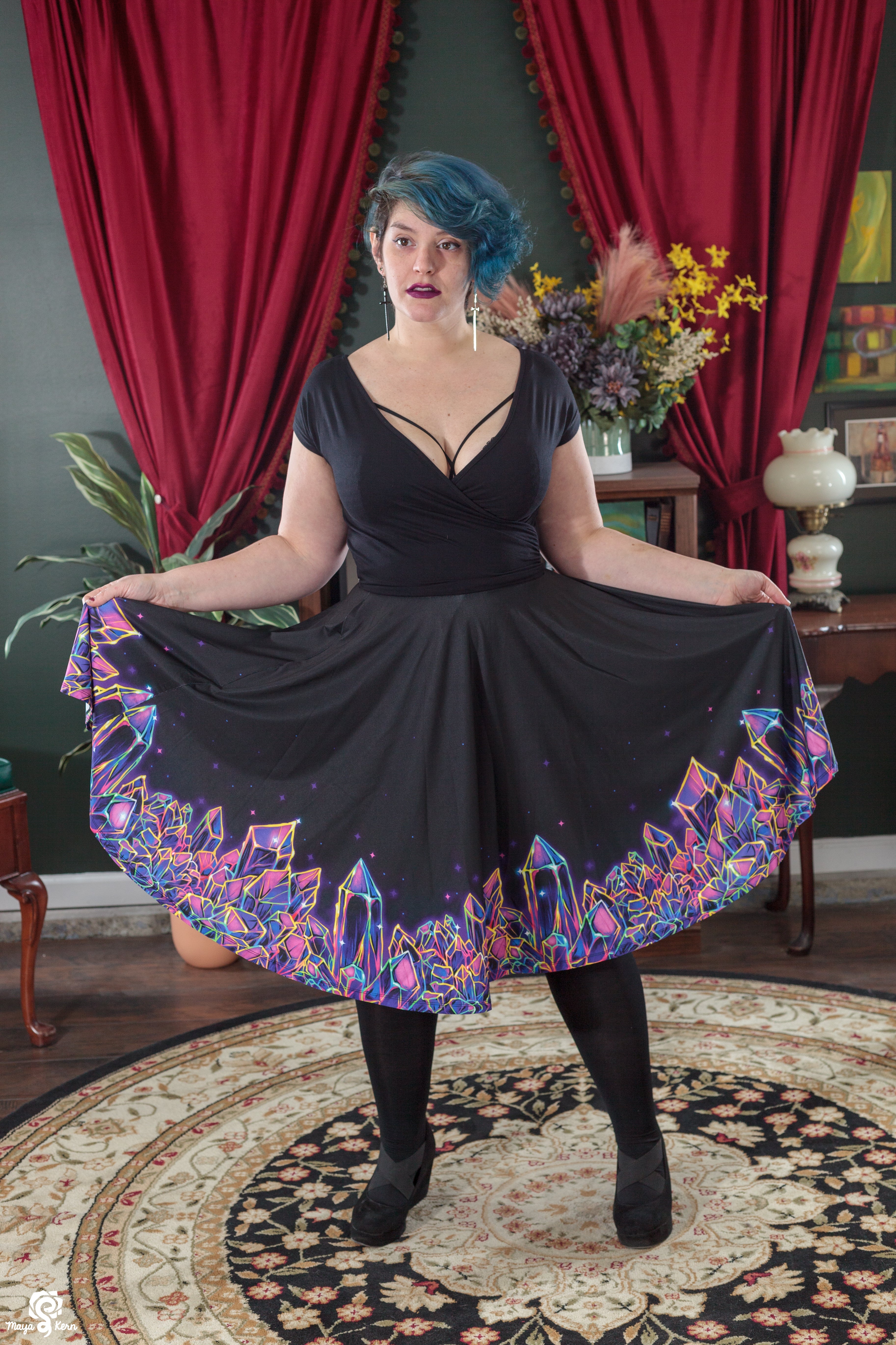 Crystal Cluster Midi Skirt