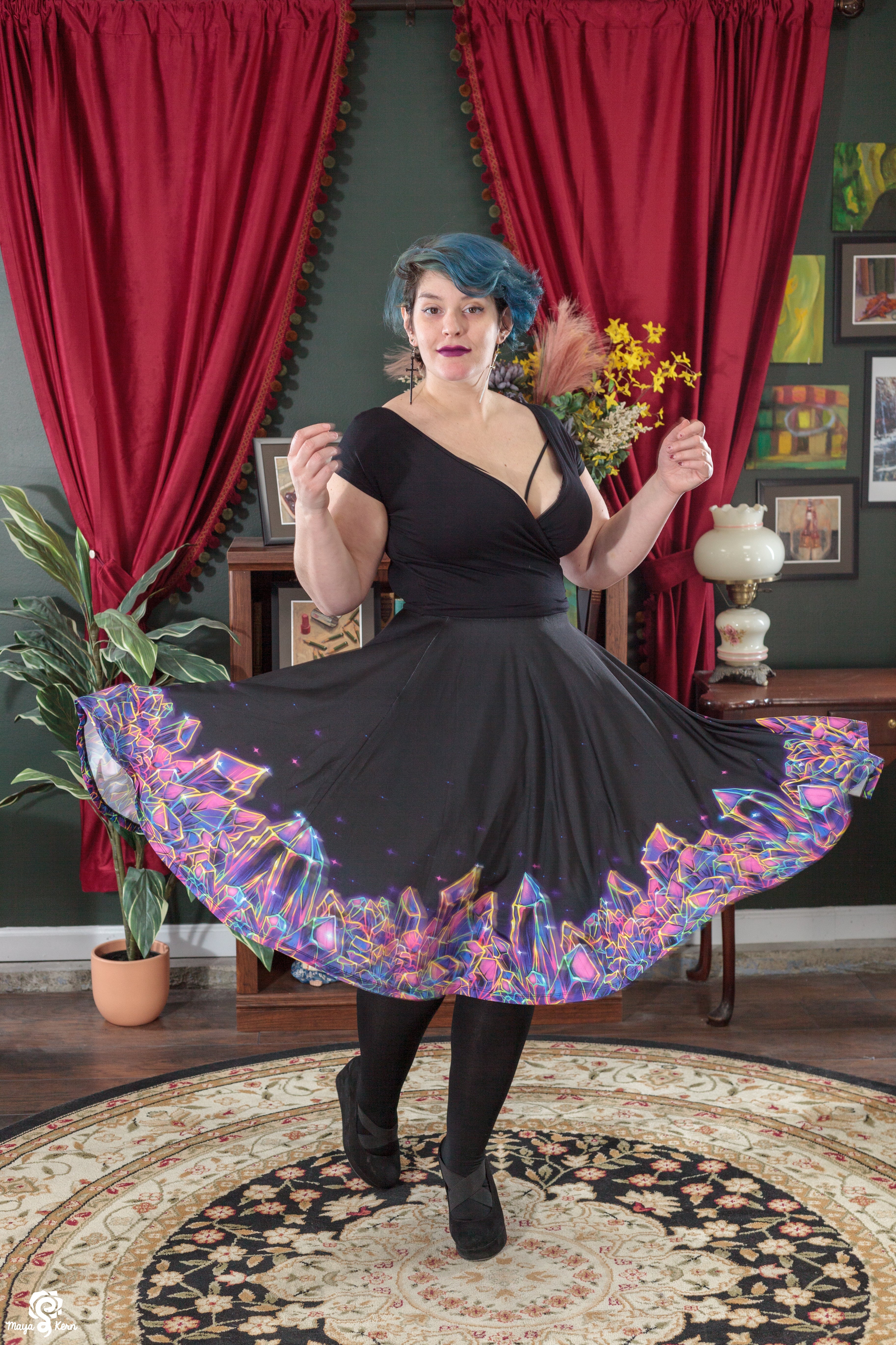 Crystal Cluster Midi Skirt