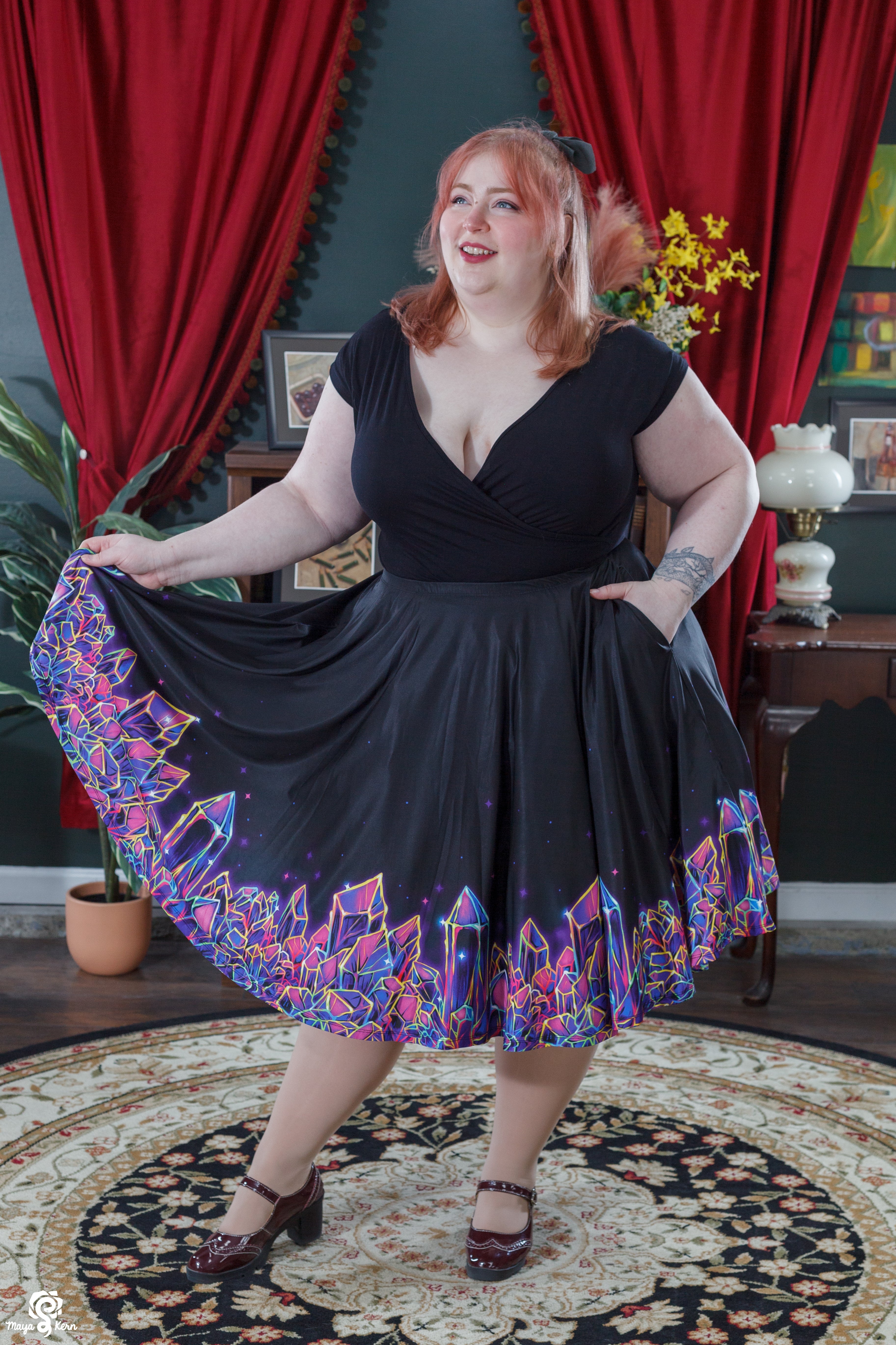 Crystal Cluster Midi Skirt