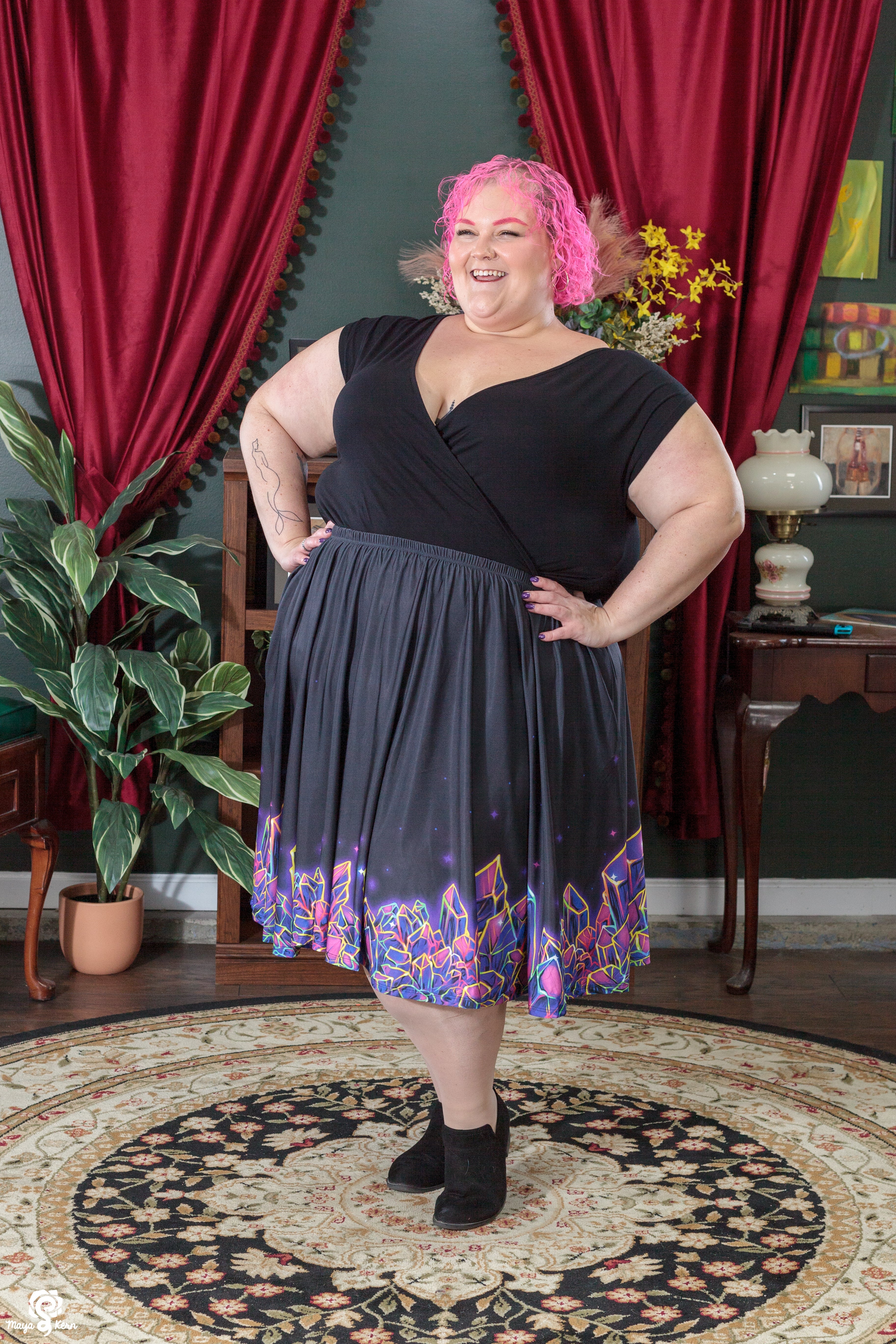 Crystal Cluster Midi Skirt