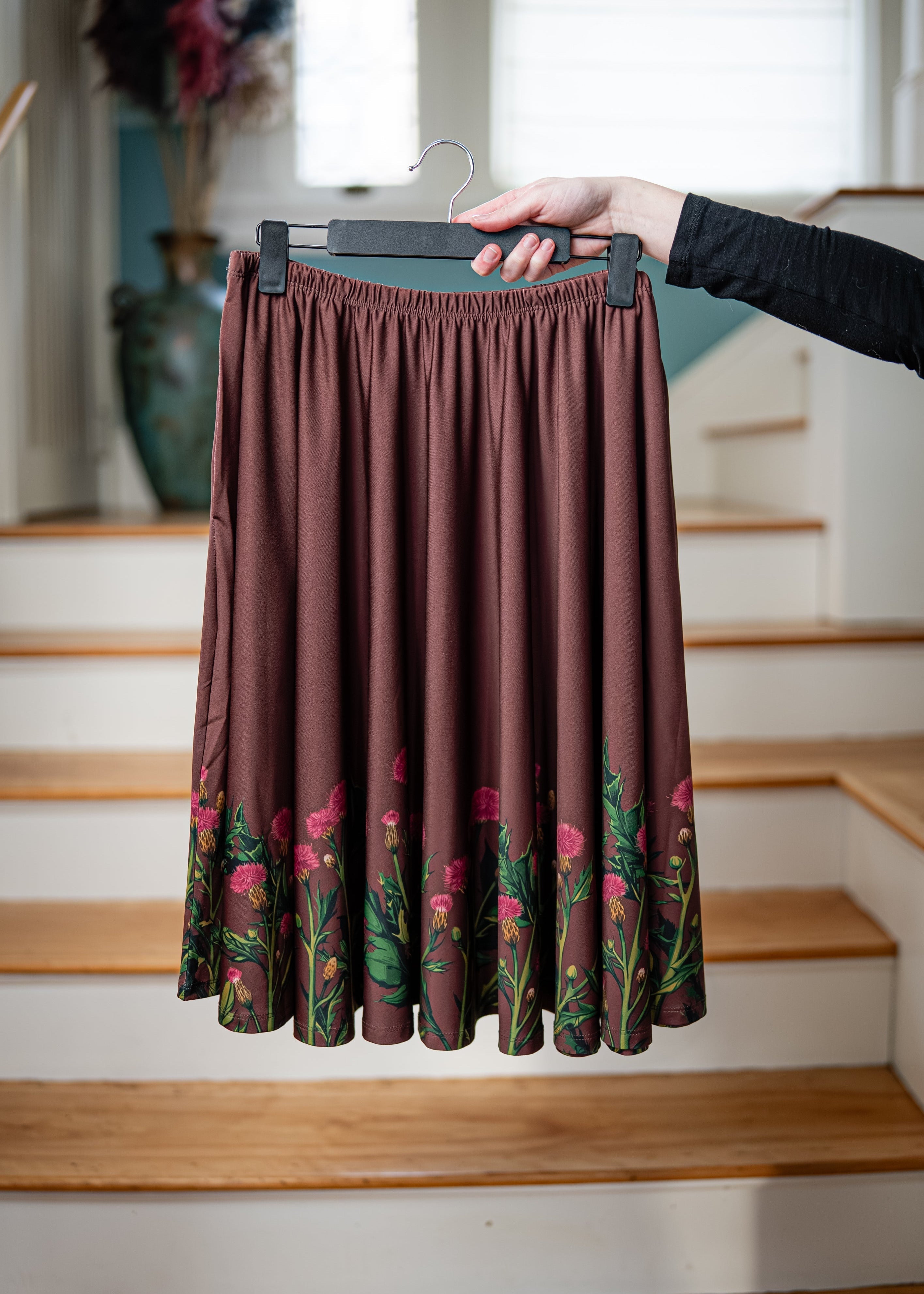Thistles (Dark) Midi Skirt