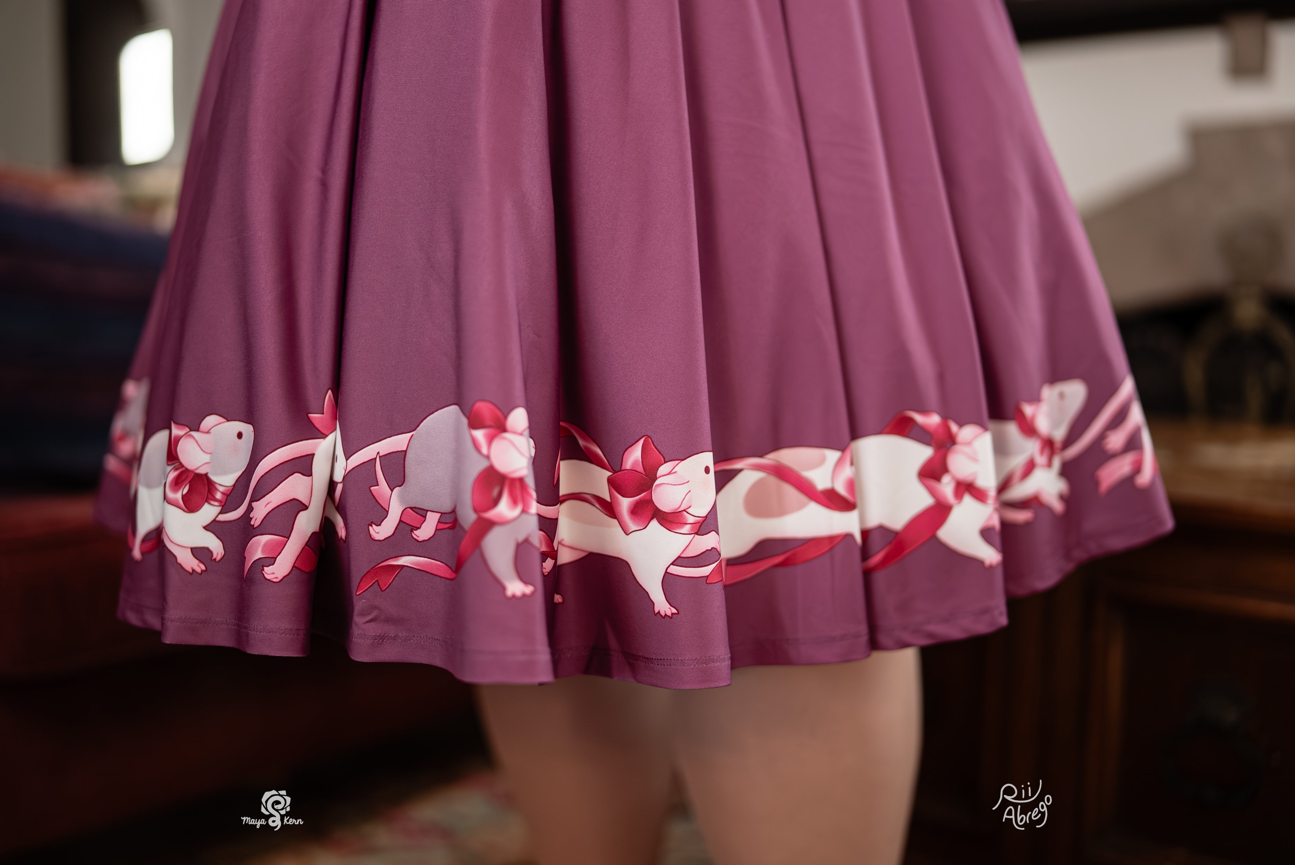 COLLAB: Rii Abrego — Fancy Rats Midi Skirt
