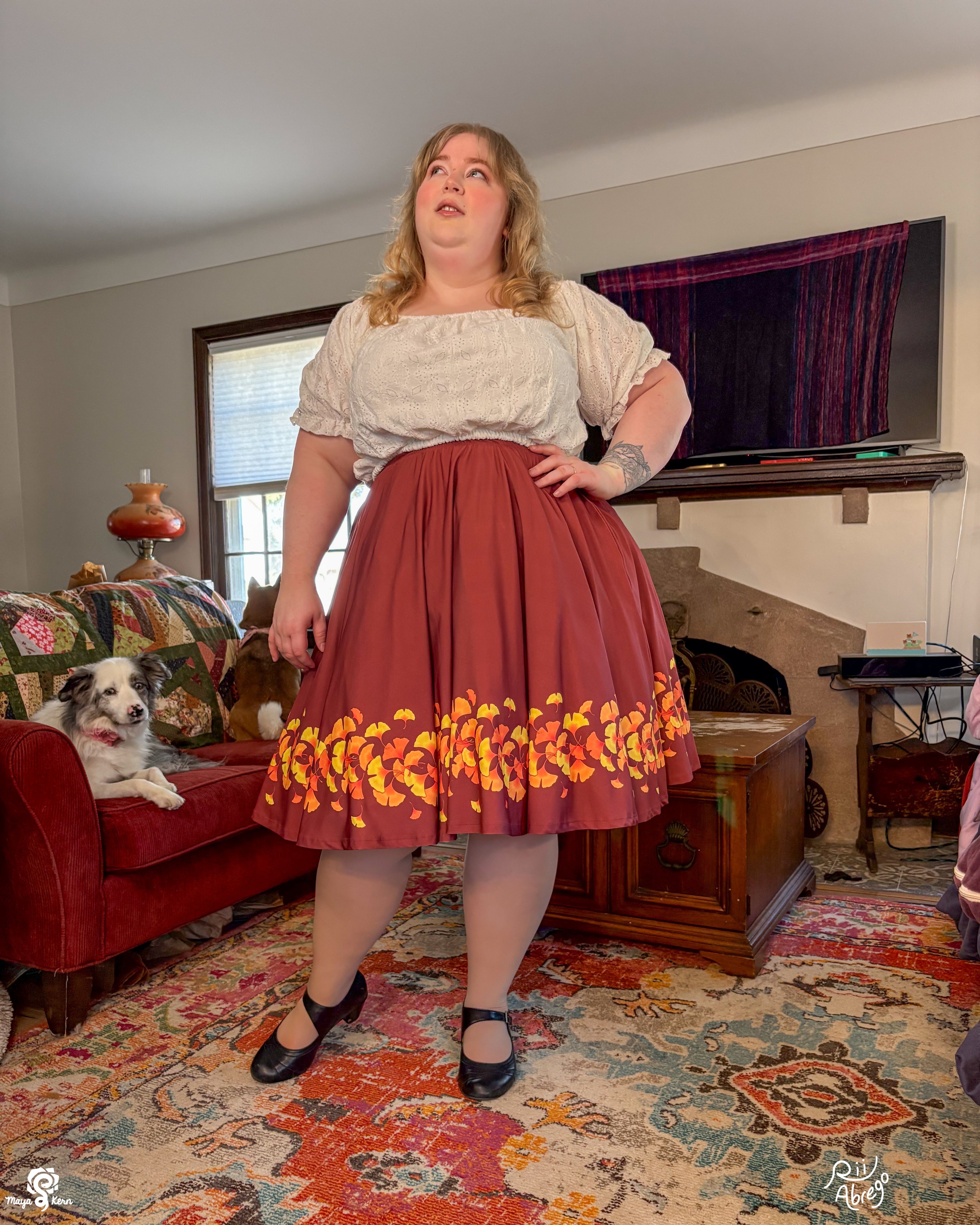 COLLAB: Rii Abrego Ginkgo Midi Skirt