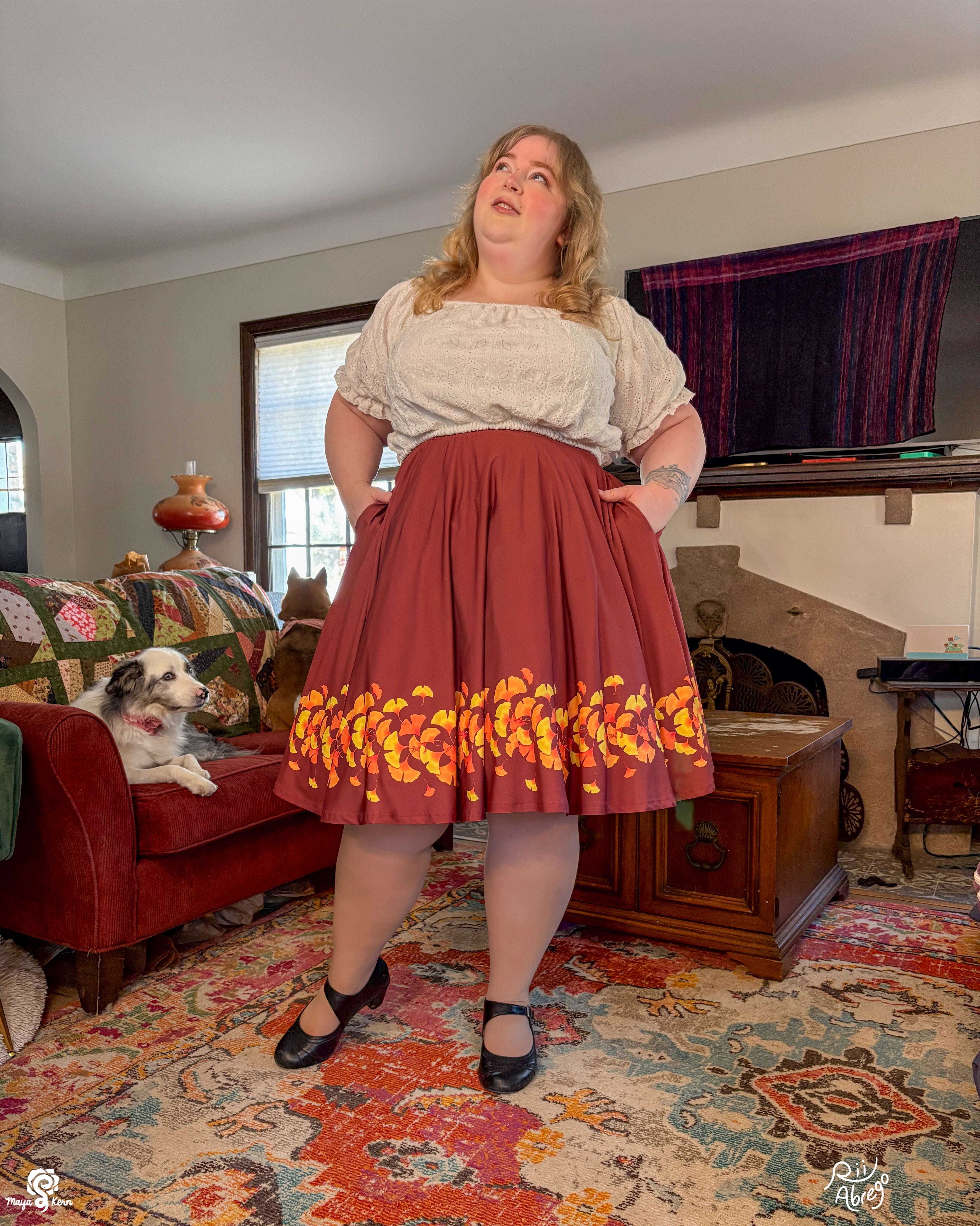 COLLAB: Rii Abrego Ginkgo Midi Skirt