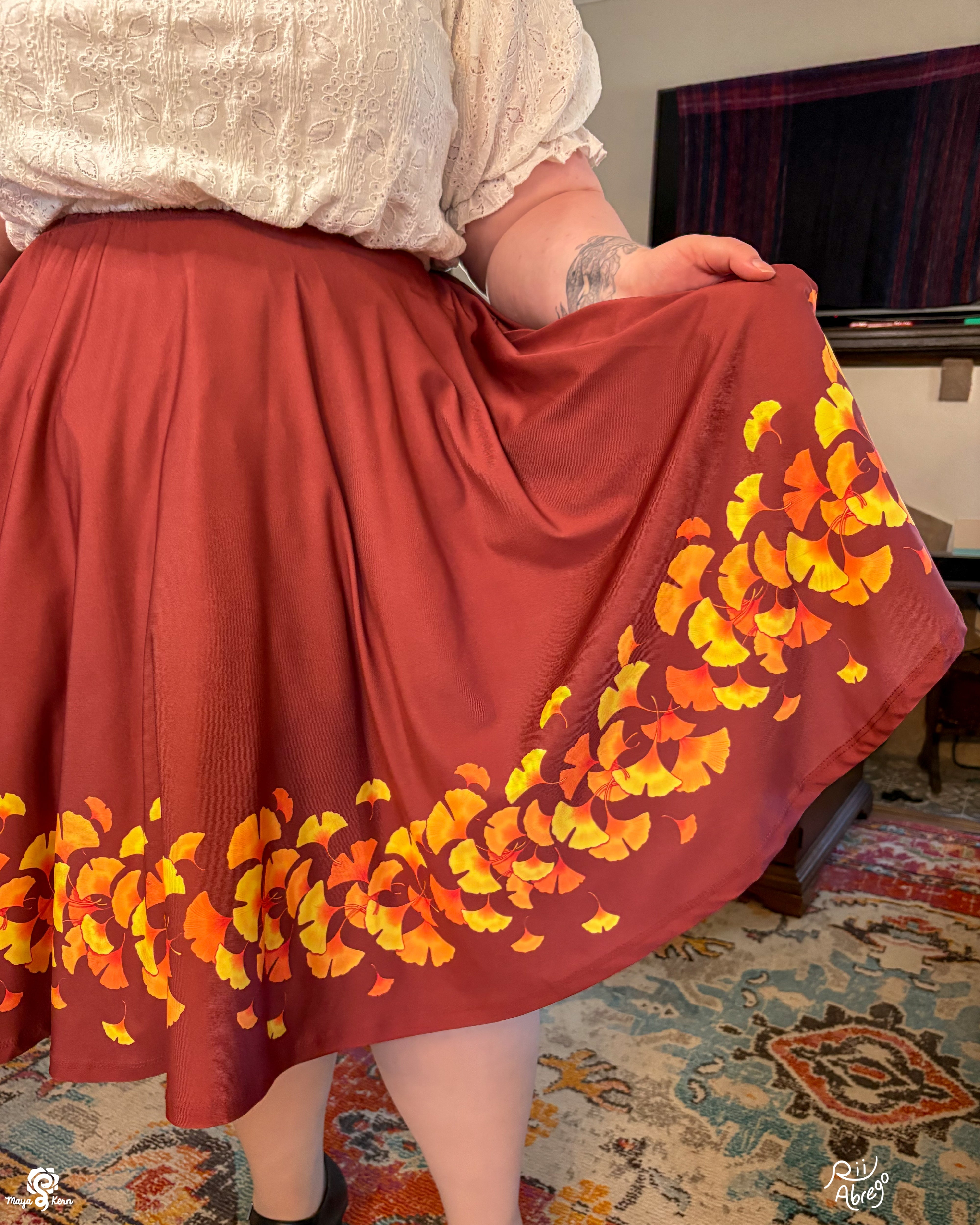COLLAB: Rii Abrego Ginkgo Midi Skirt