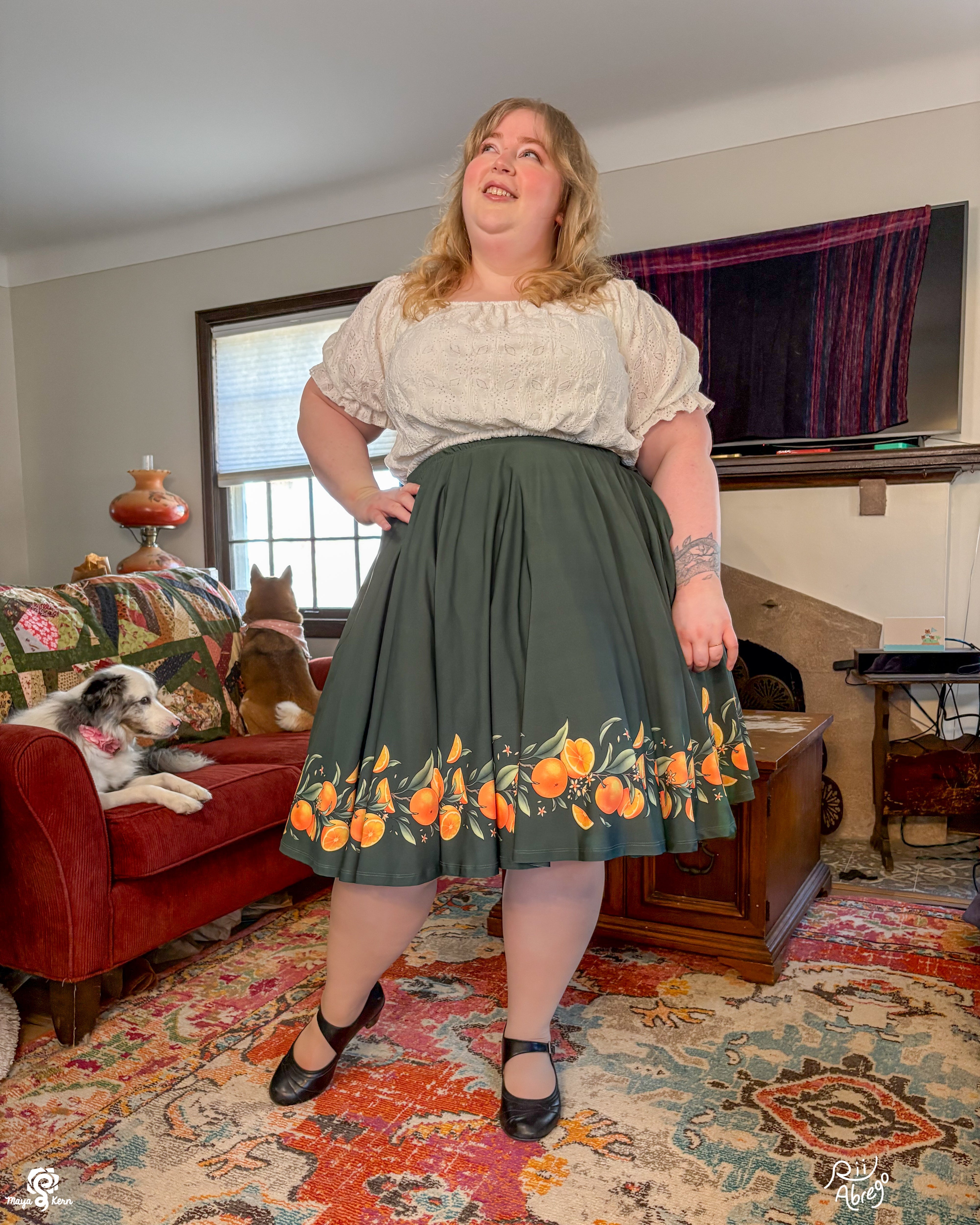 COLLAB: Rii Abrego Oranges Midi Skirt