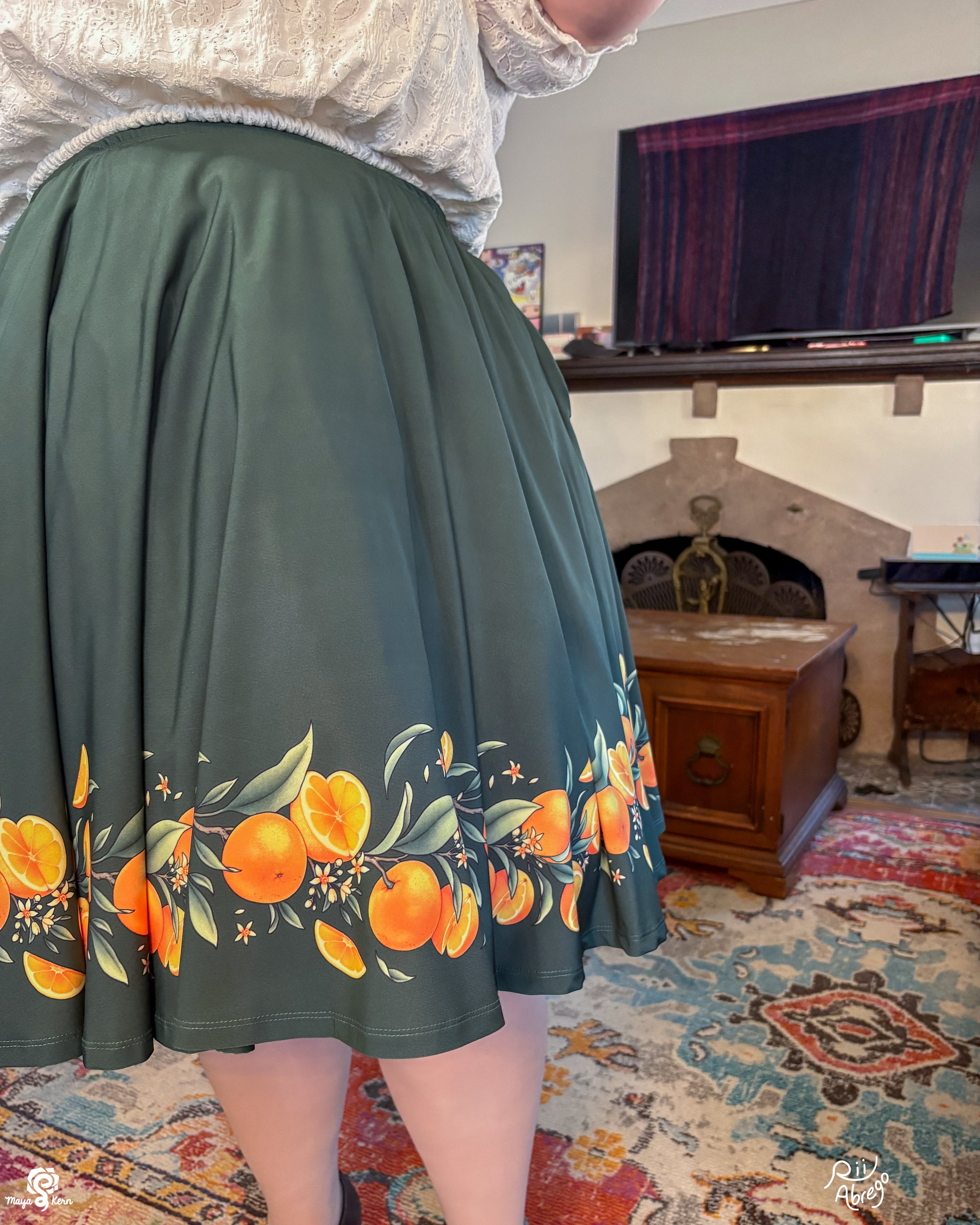 COLLAB: Rii Abrego Oranges Midi Skirt