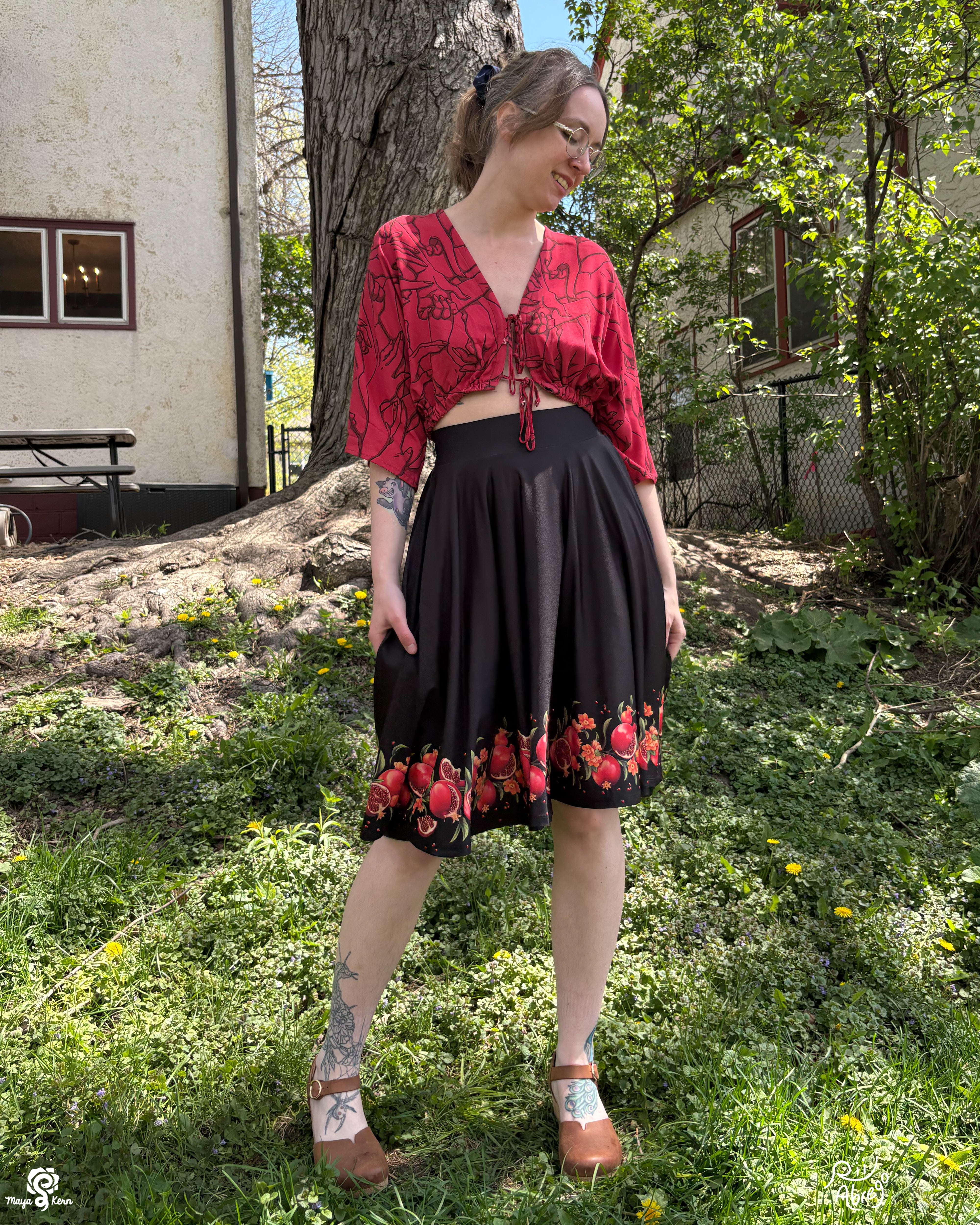 COLLAB: Rii Abrego Pomegranate Circle Skirt