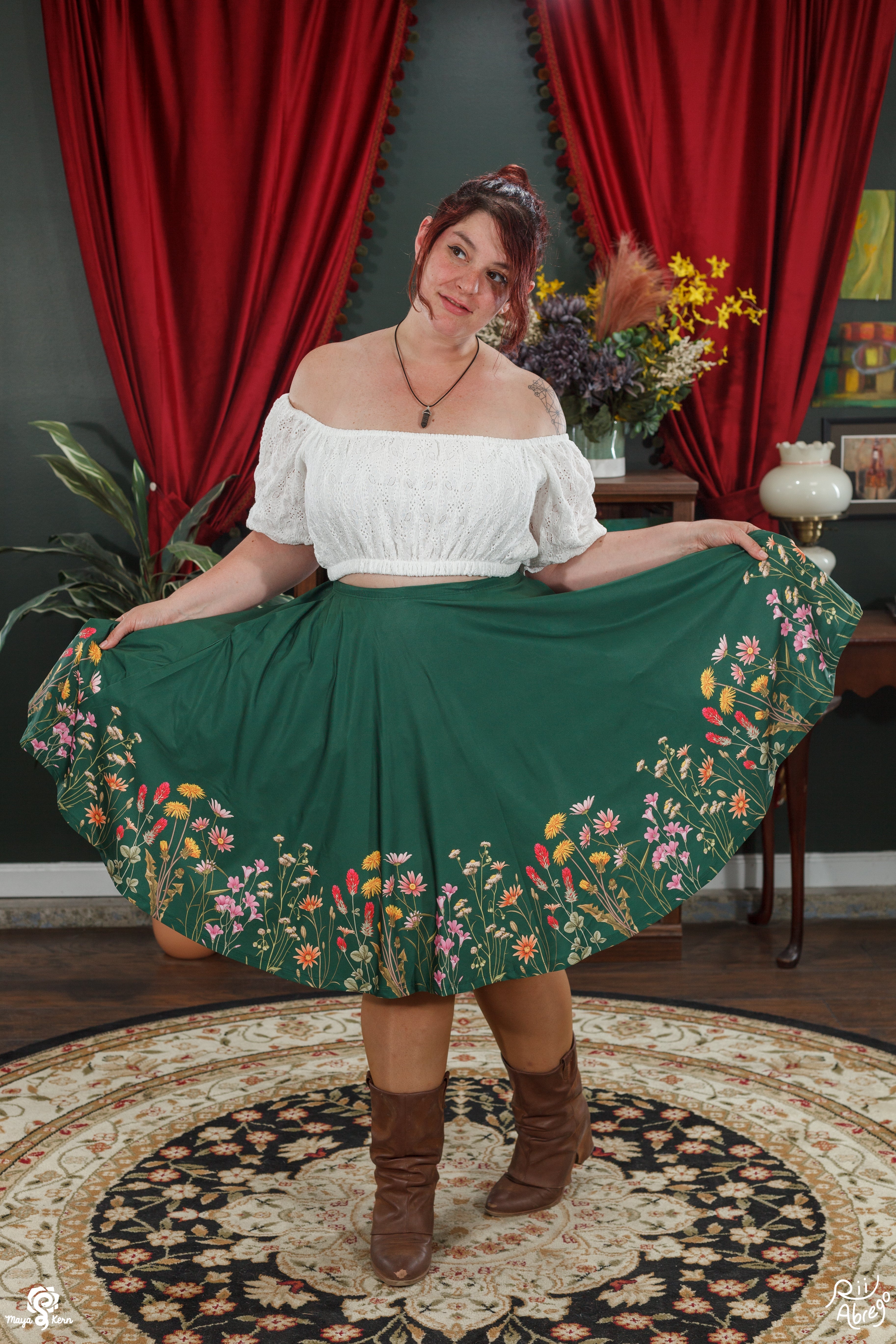 COLLAB: Rii Abrego Wildflowers Midi Skirt