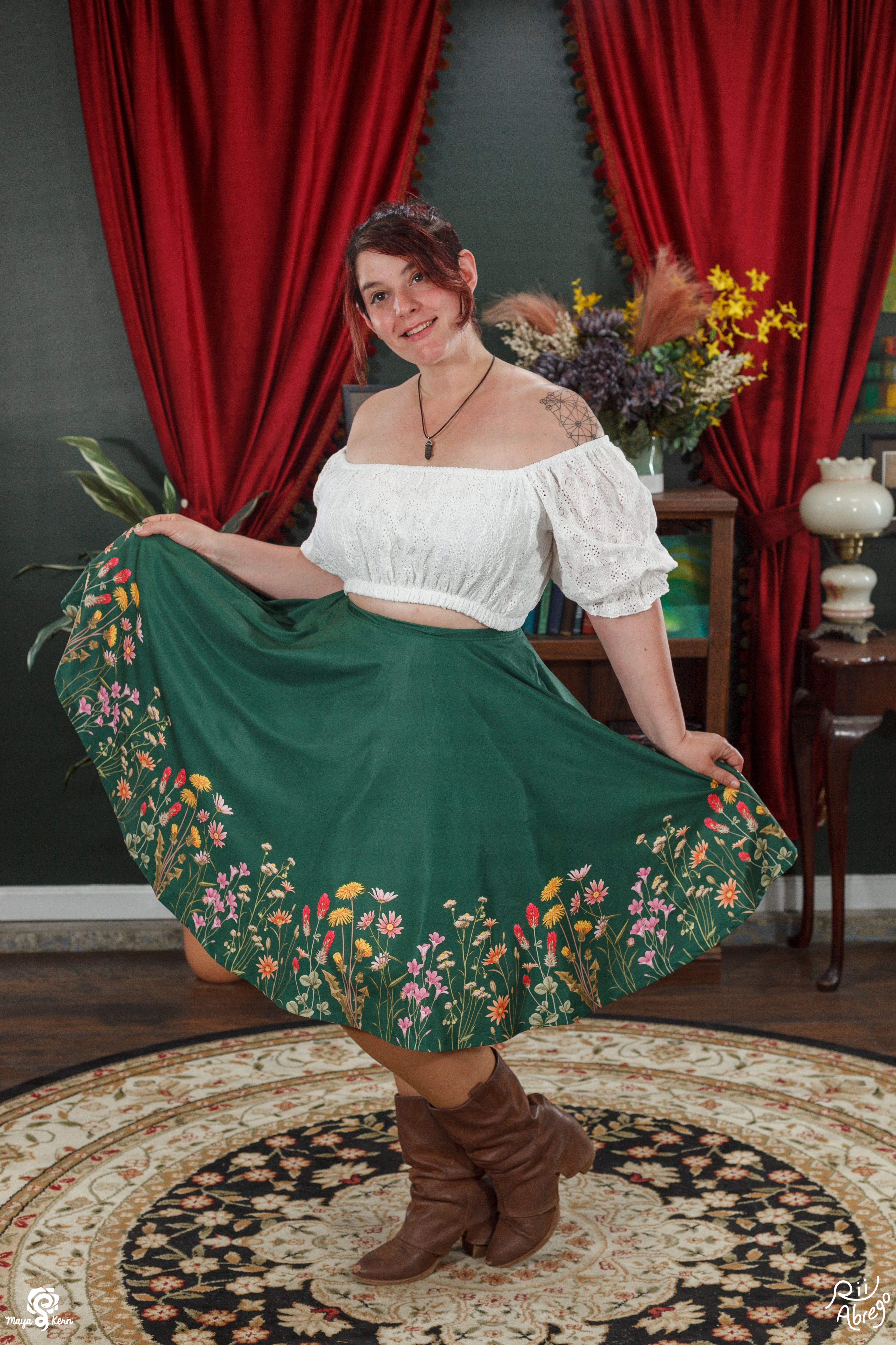 COLLAB: Rii Abrego Wildflowers Midi Skirt