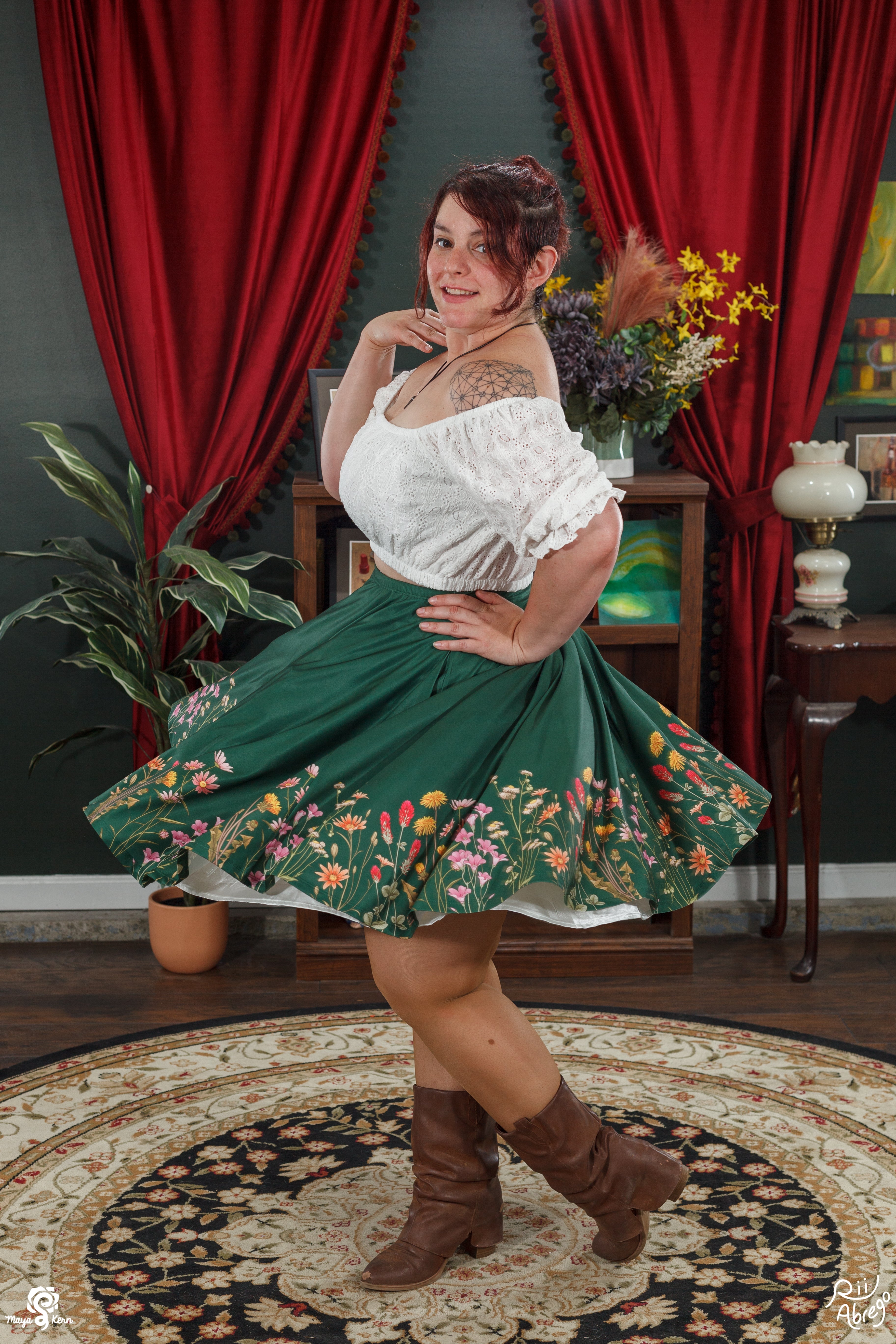 COLLAB: Rii Abrego Wildflowers Midi Skirt