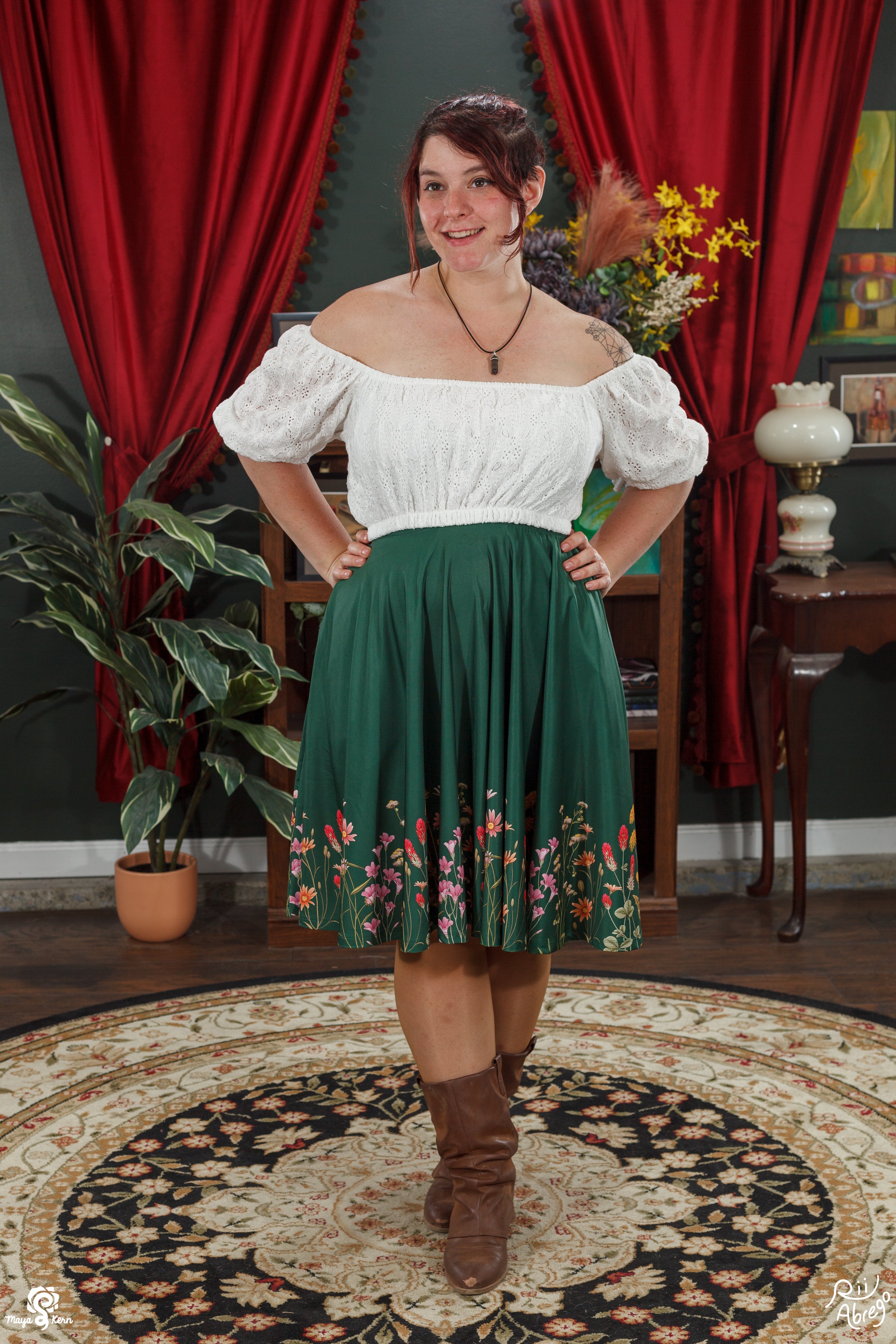 COLLAB: Rii Abrego Wildflowers Midi Skirt