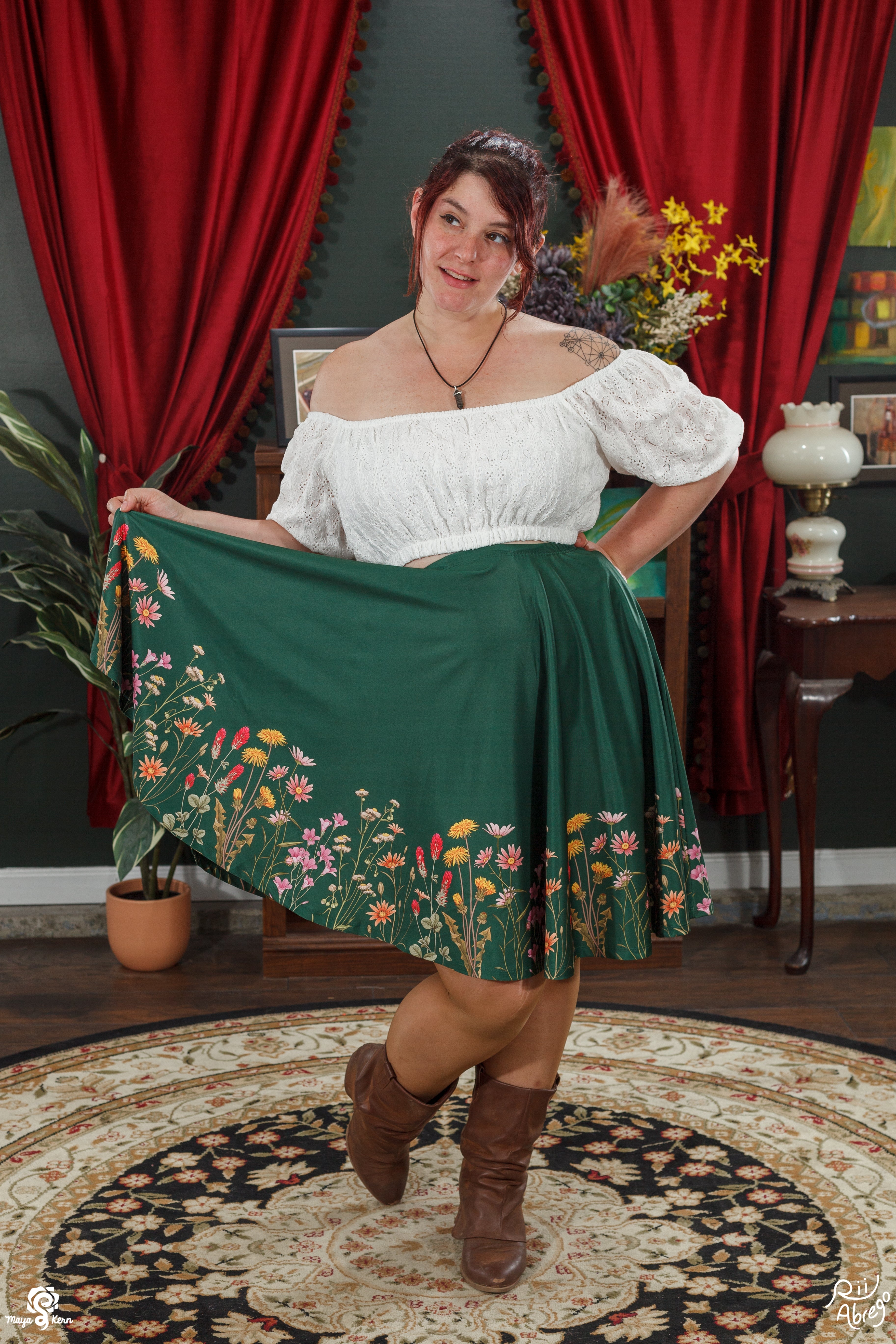 COLLAB: Rii Abrego Wildflowers Midi Skirt