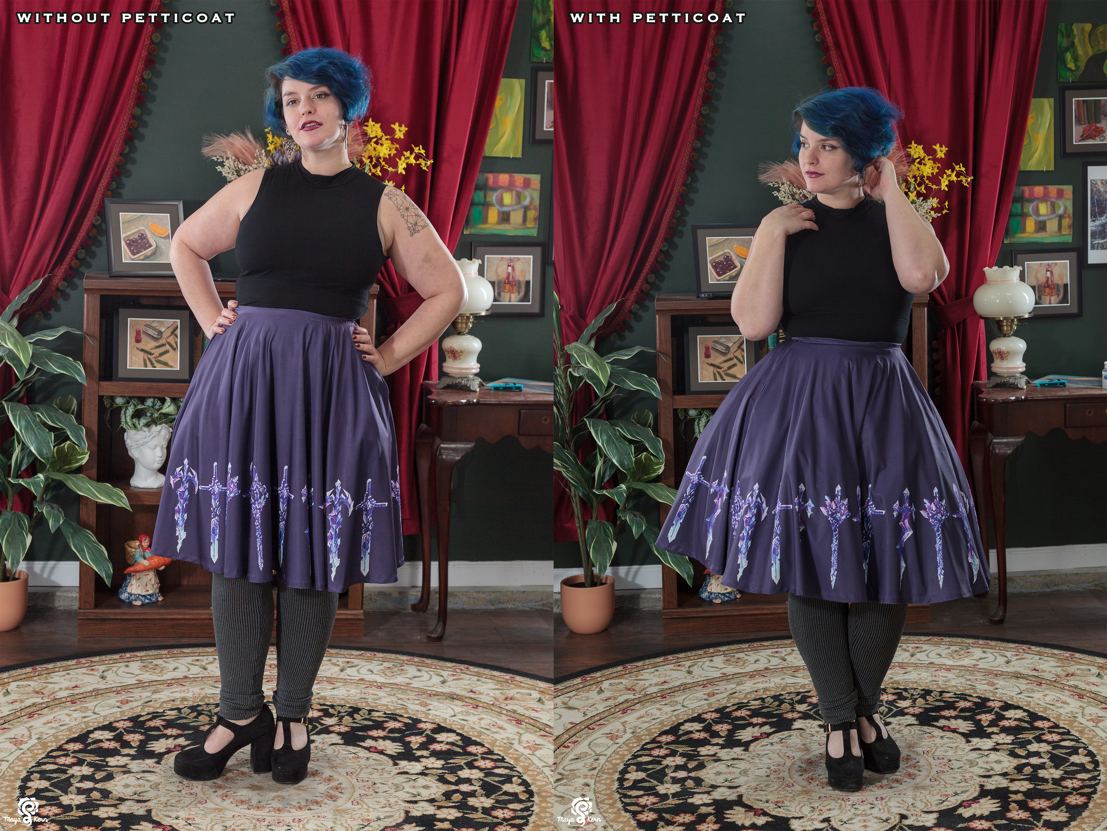 Black Petticoat Midi Skirt