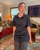 [PREORDER] Black Cotton Button-Up Shirt