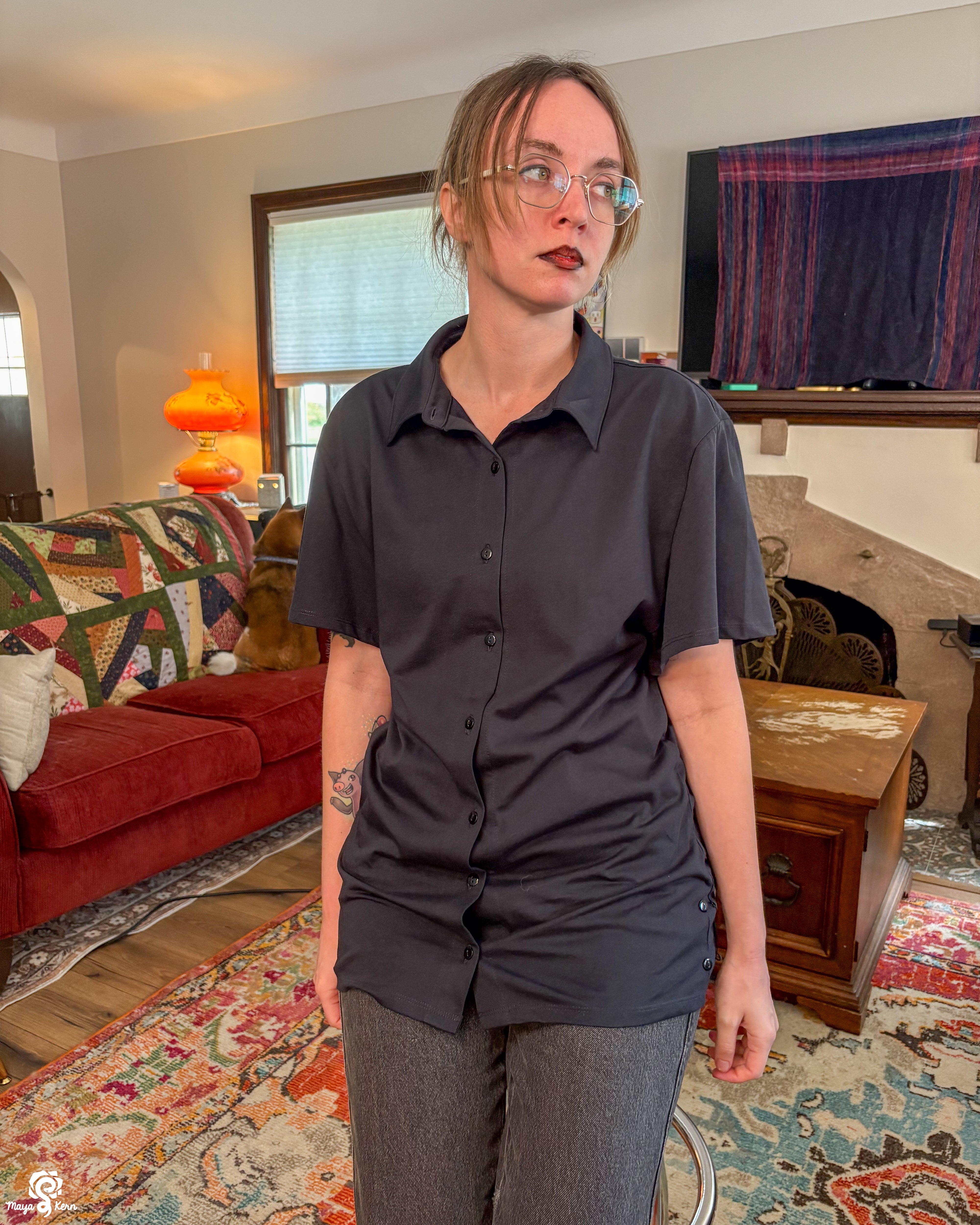 [PREORDER] Black Cotton Button-Up Shirt