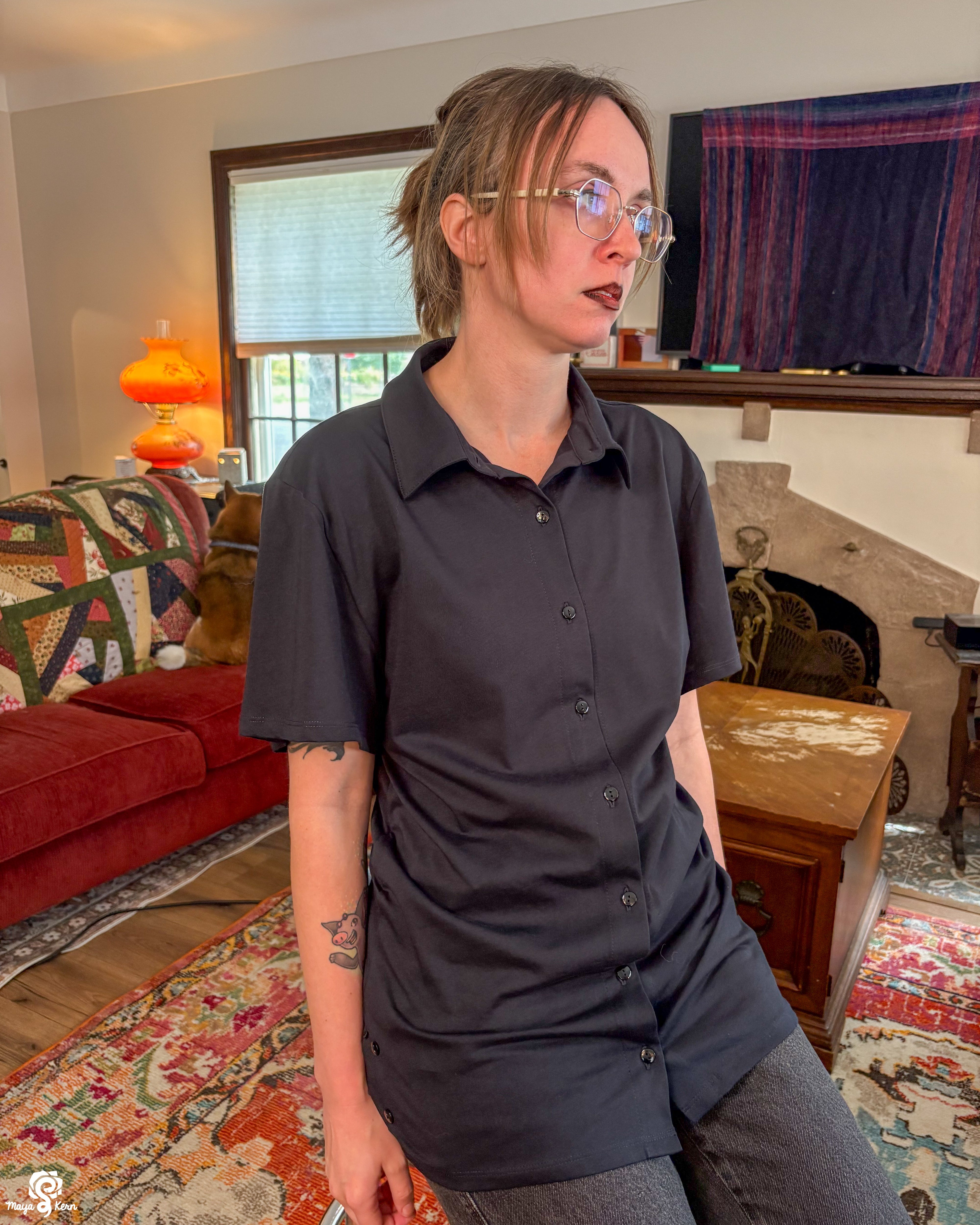 [PREORDER] Black Cotton Button-Up Shirt
