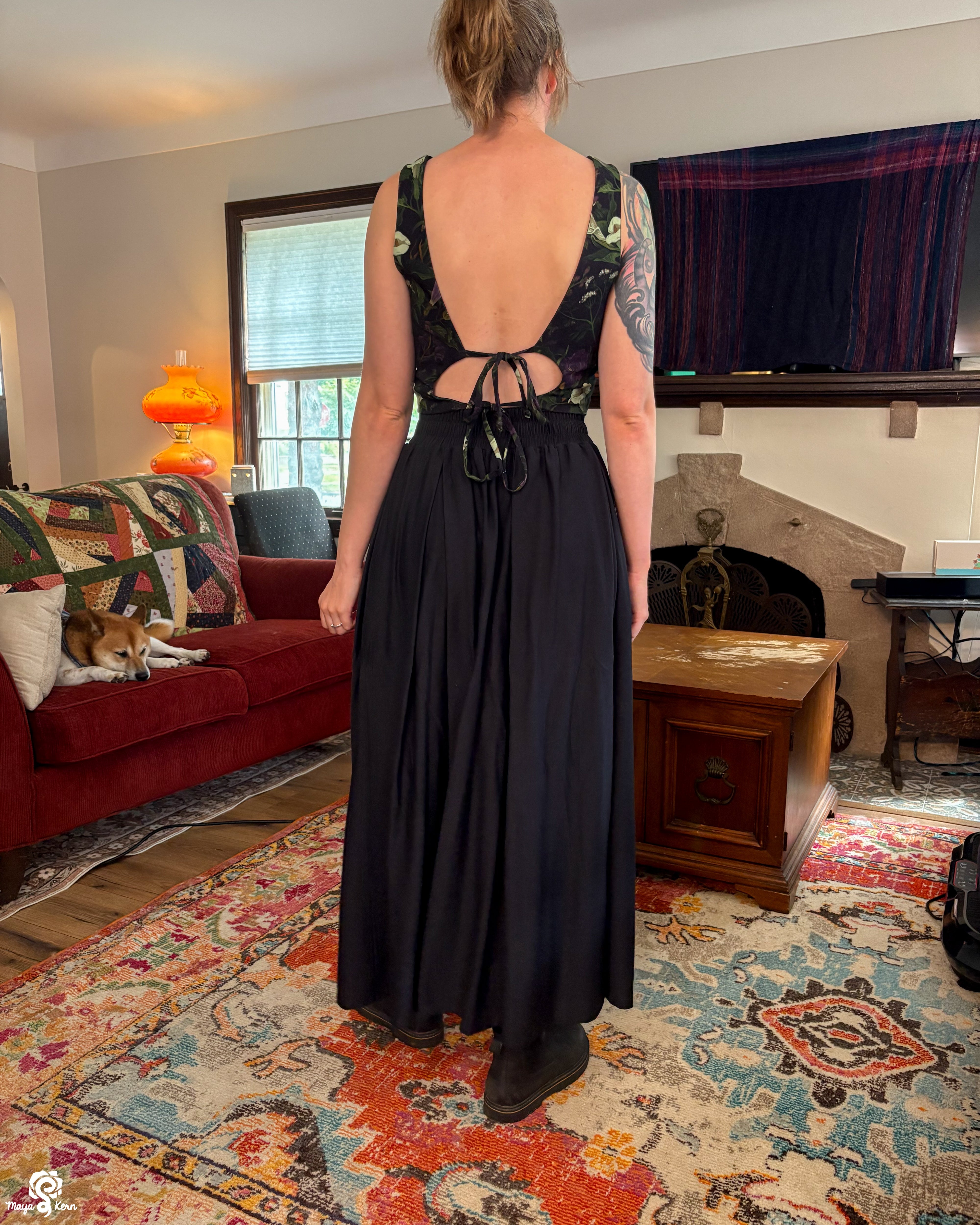 [PREORDER] Black Cotton Pleated Maxi Skirt