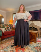[PREORDER] Hiss Latte Cotton Pleated Maxi Skirt