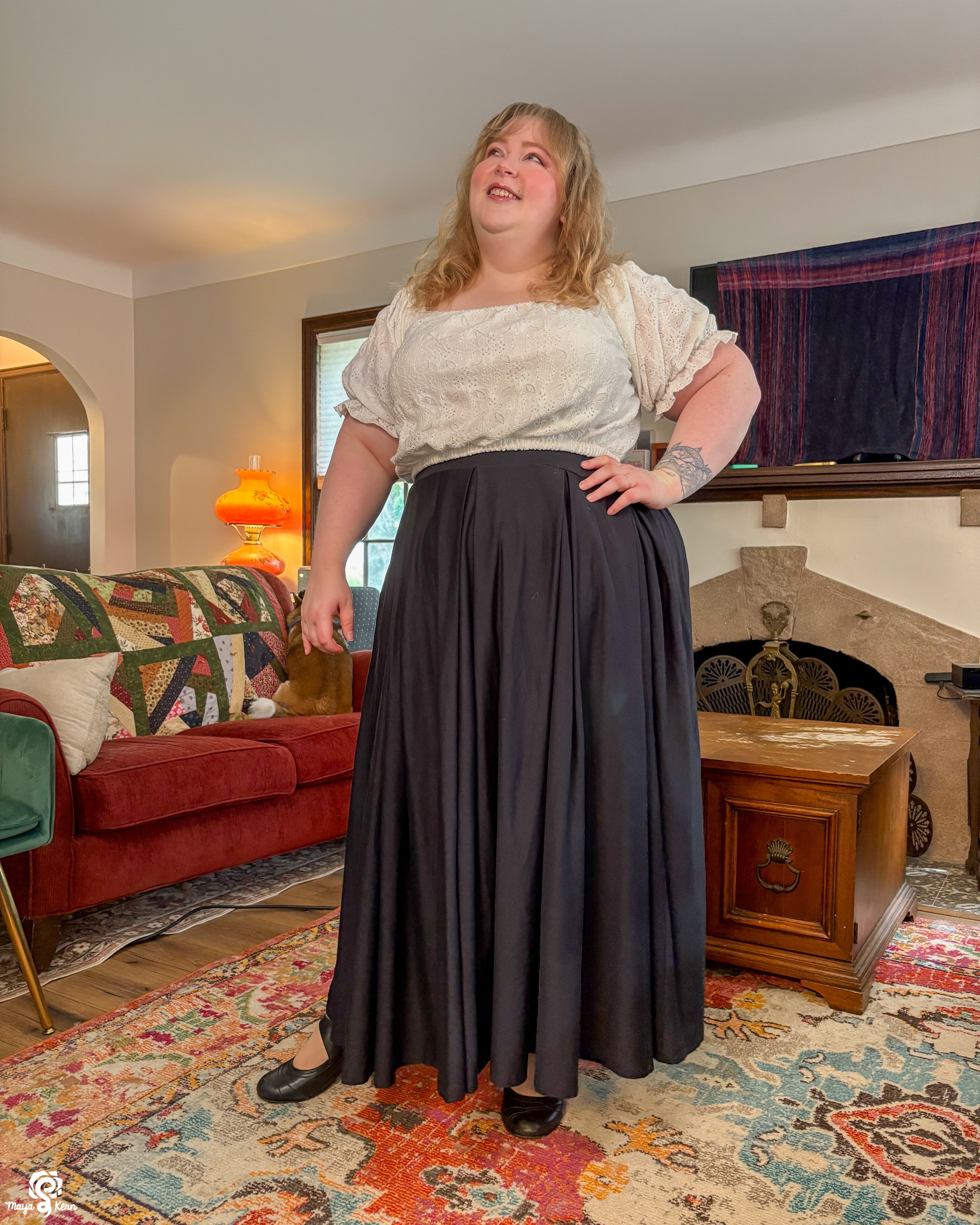 [PREORDER] Hiss Latte Cotton Pleated Maxi Skirt
