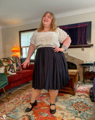 [PREORDER] Hiss Latte Cotton Pleated Midi Skirt