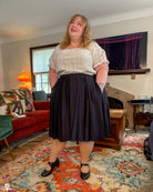 [PREORDER] Black Cotton Pleated Midi Skirt
