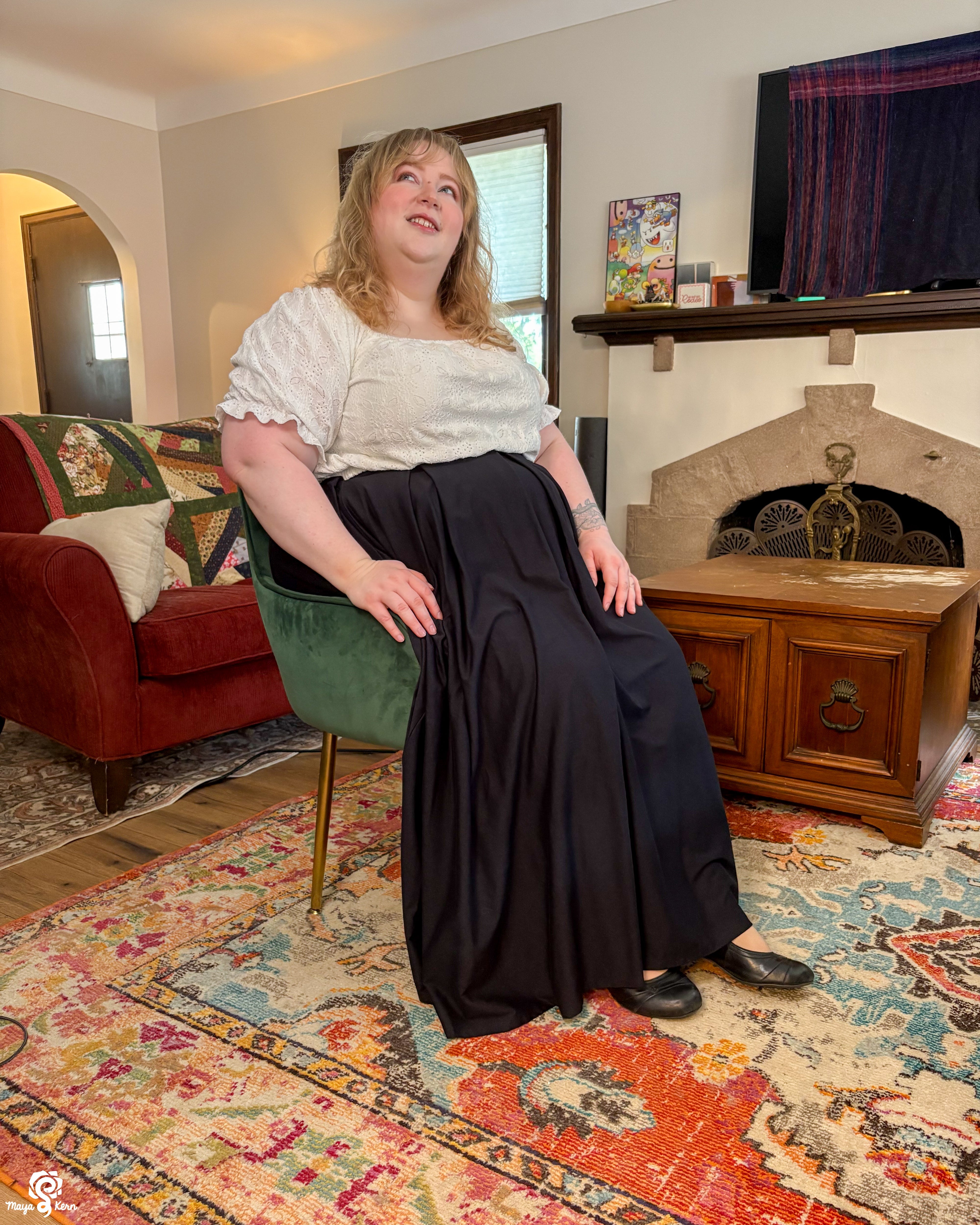 [PREORDER] Black Cotton Pleated Maxi Skirt