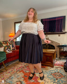 [PREORDER] Black Cotton Pleated Midi Skirt