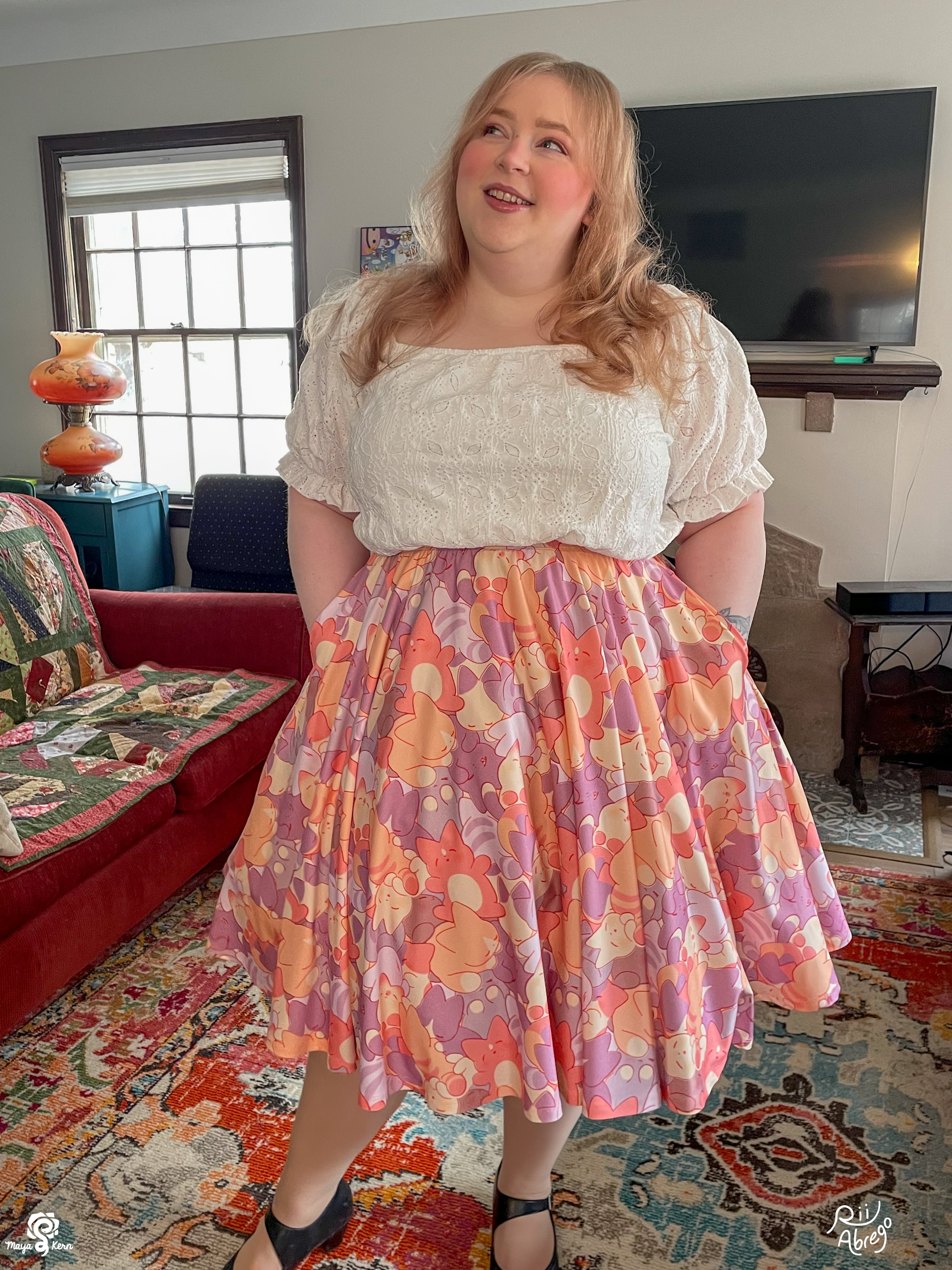 [PREORDER] COLLAB: Rii Abrego's Cat Nap Midi Skirt