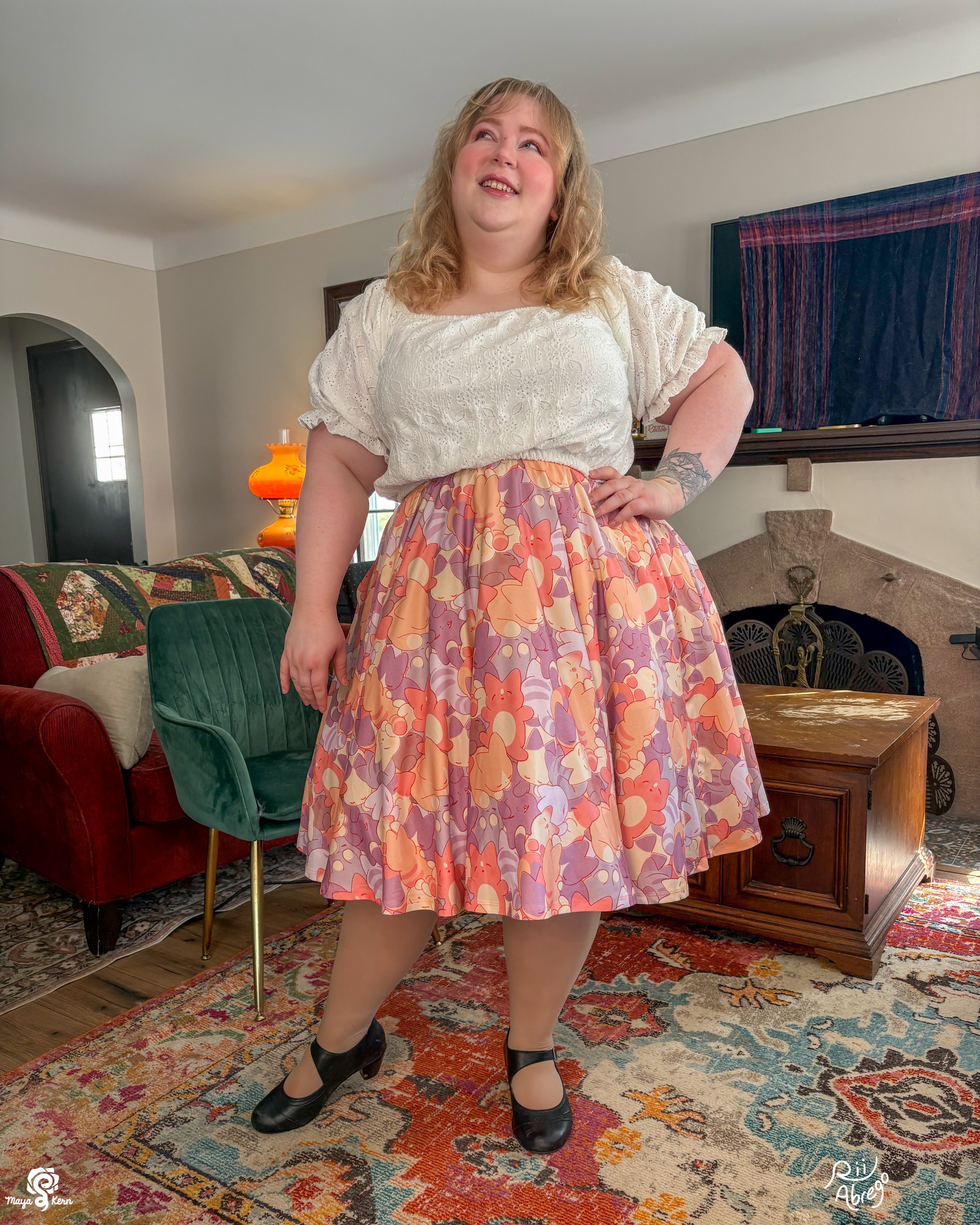 [PREORDER] COLLAB: Rii Abrego's Cat Nap Midi Skirt