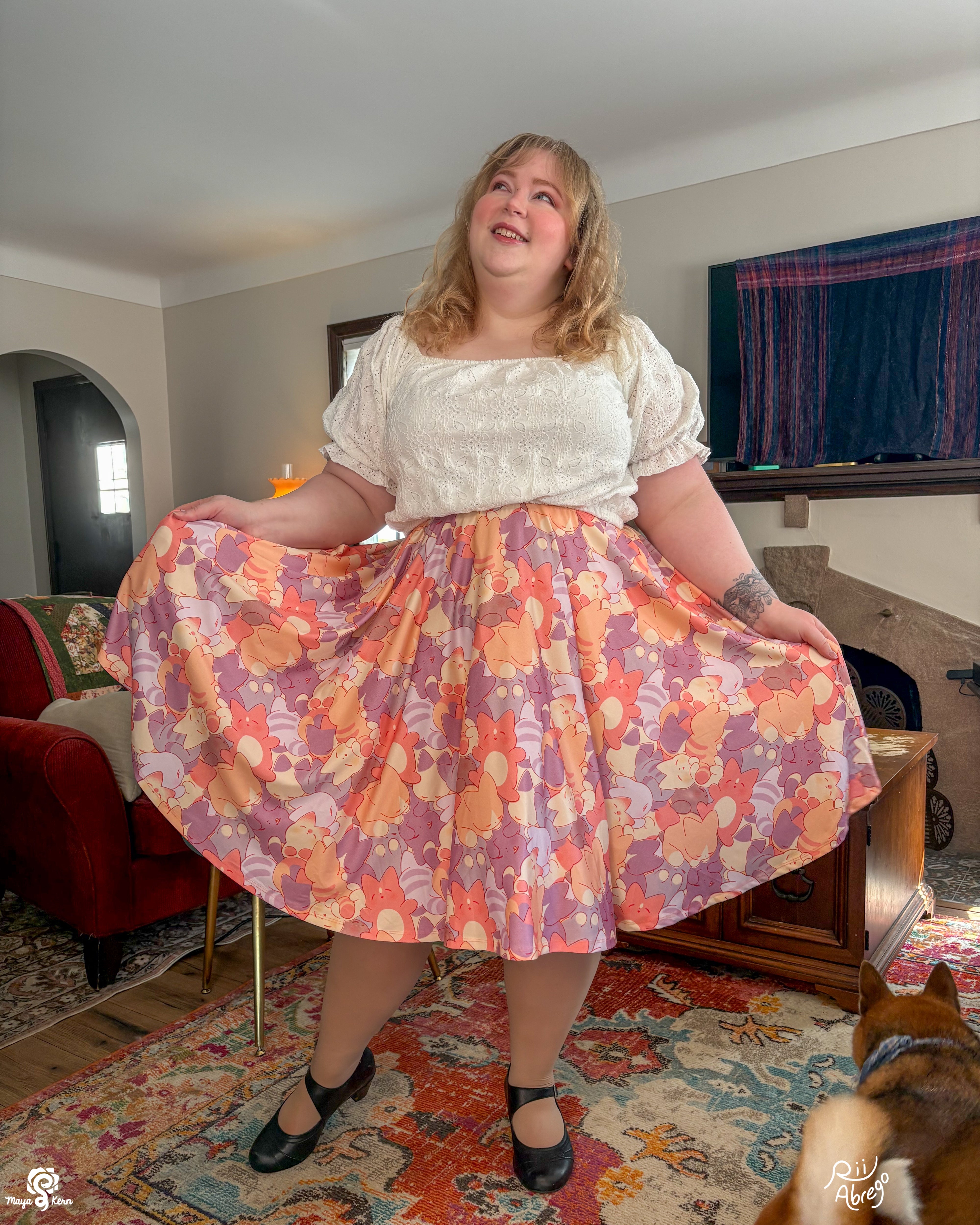 [PREORDER] COLLAB: Rii Abrego's Cat Nap Midi Skirt