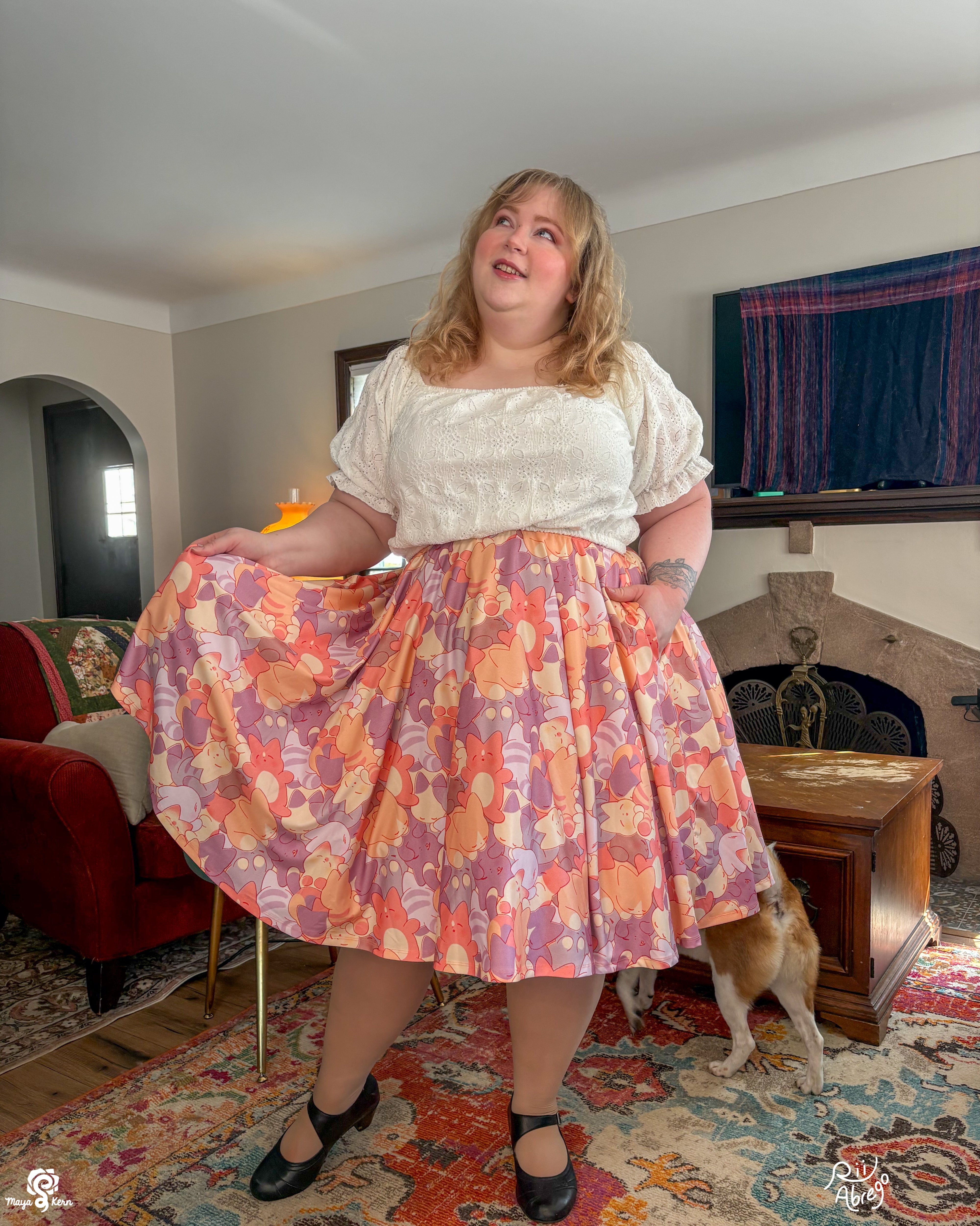 [PREORDER] COLLAB: Rii Abrego's Cat Nap Midi Skirt