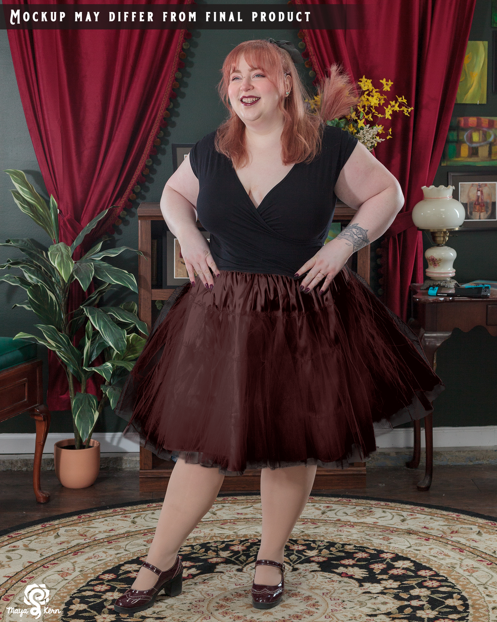 Chocolate Petticoat Midi Skirt
