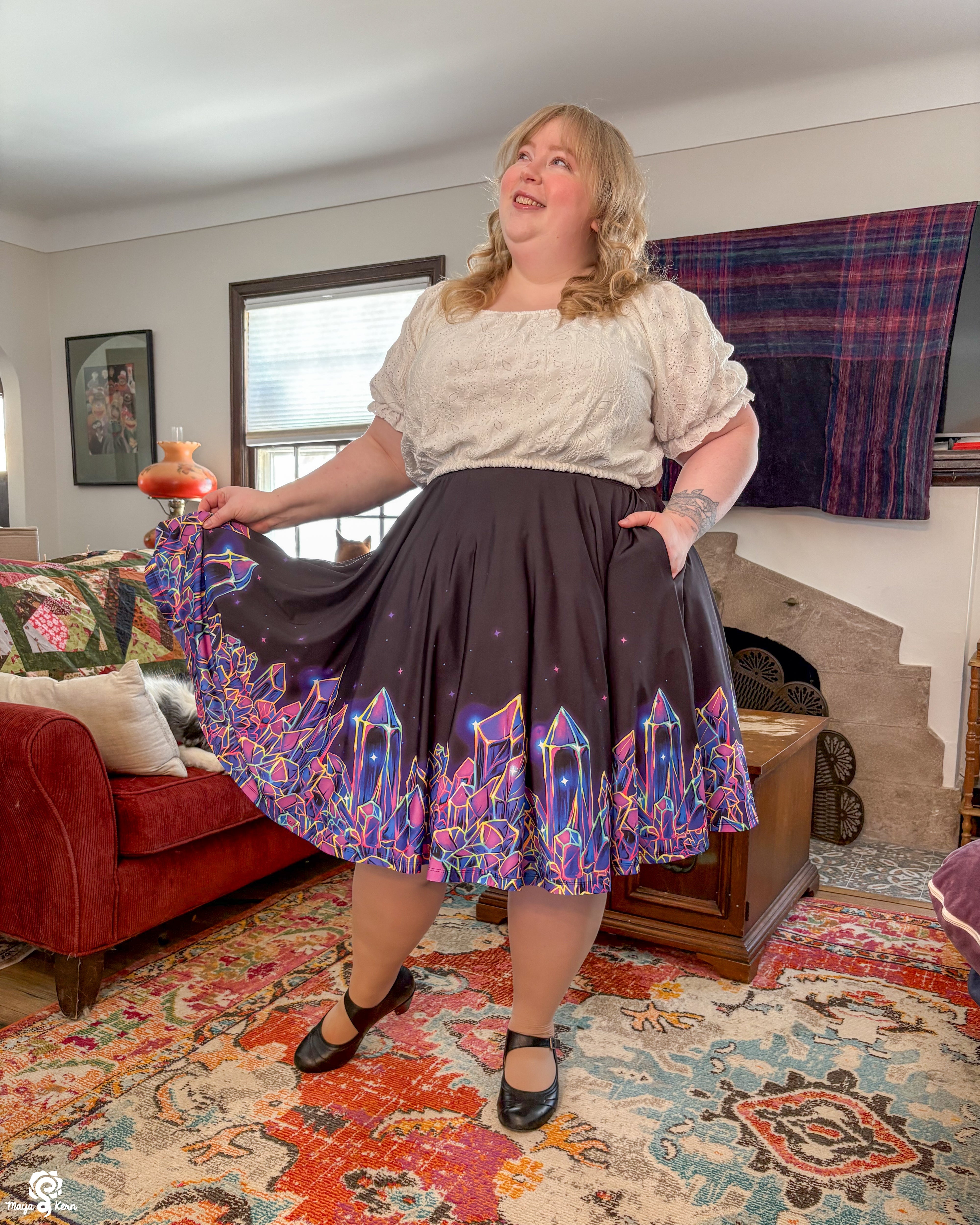 Crystal Cluster Midi Skirt