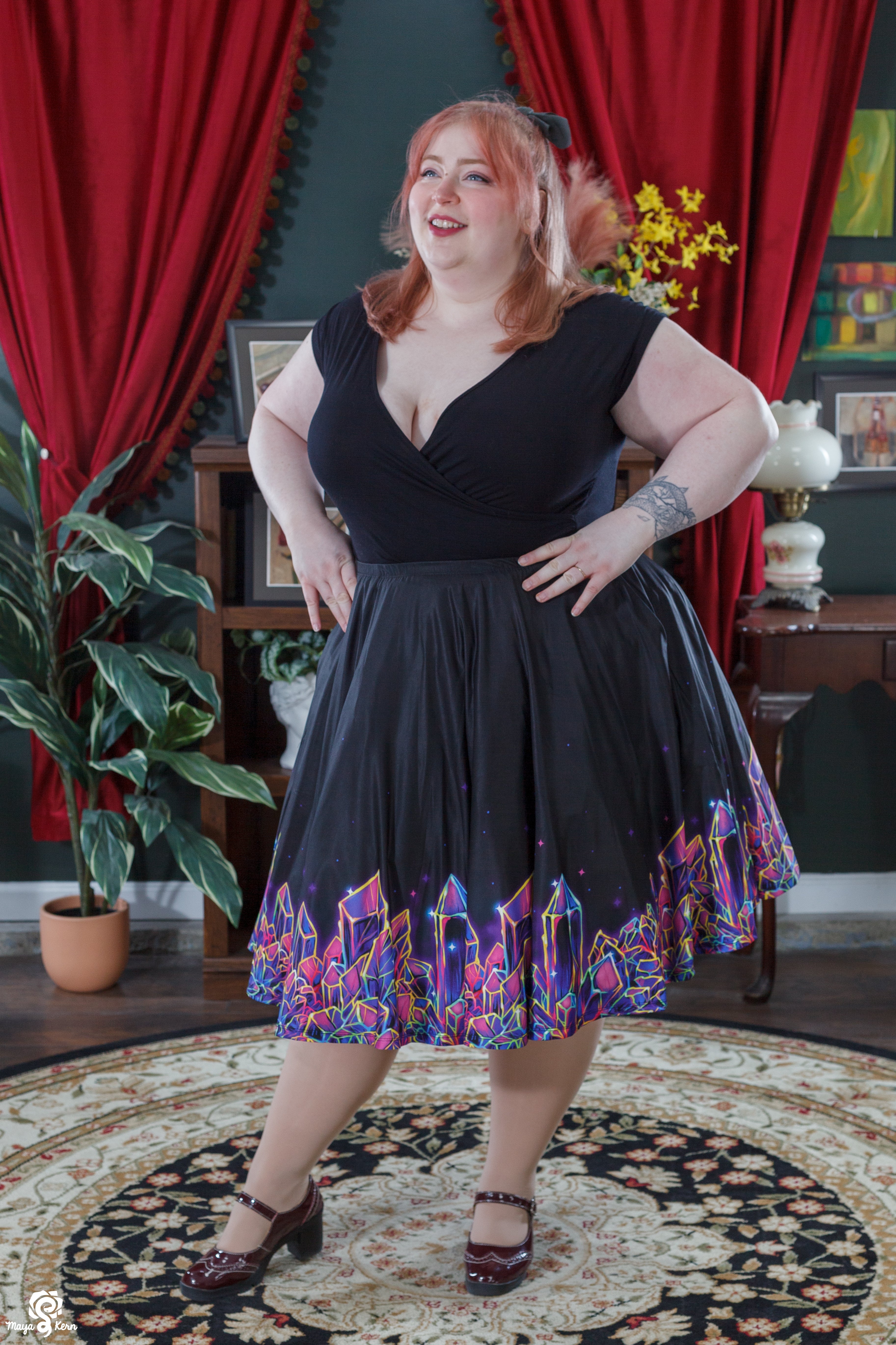 Crystal Cluster Midi Skirt