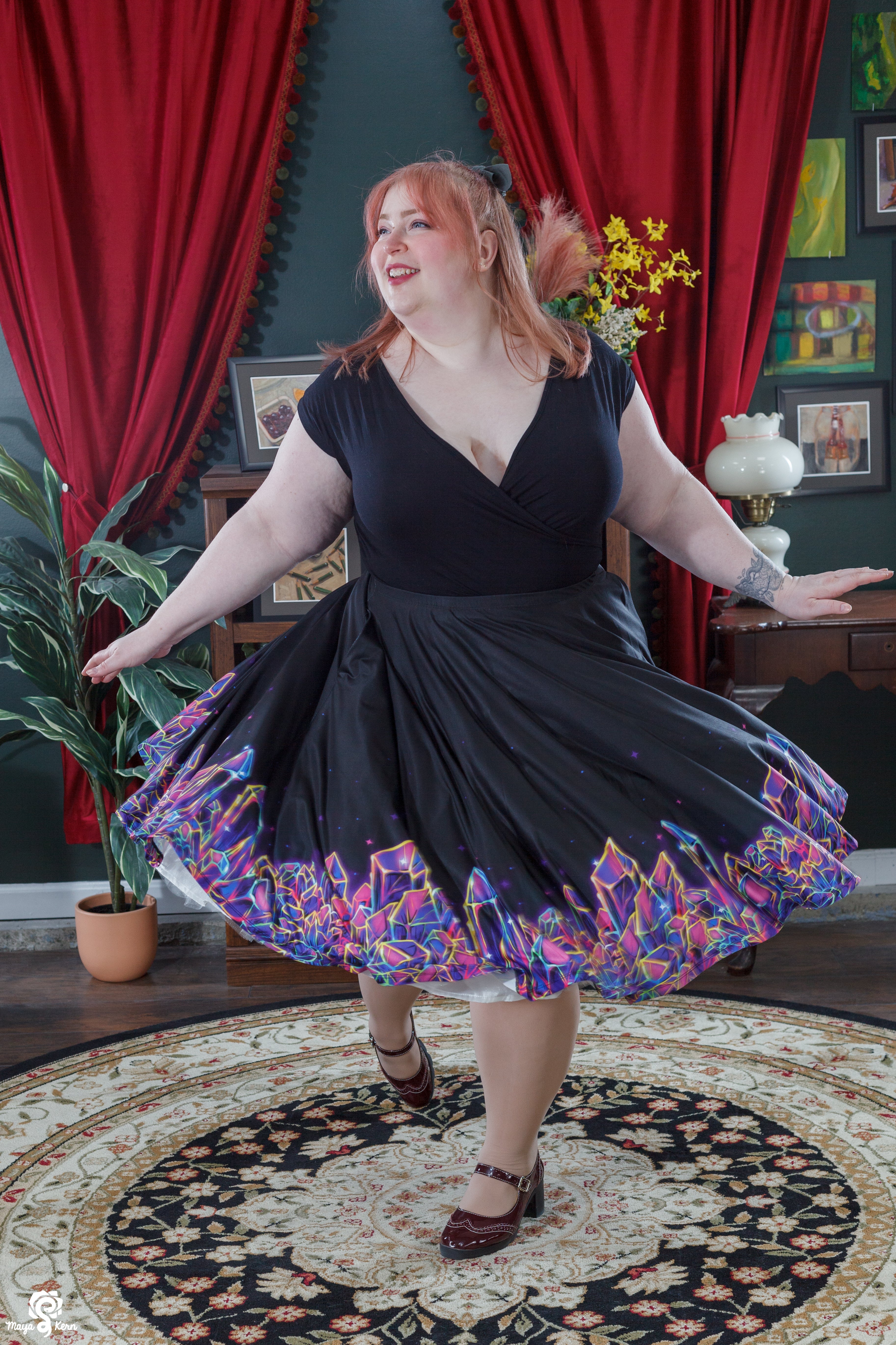 Crystal Cluster Midi Skirt