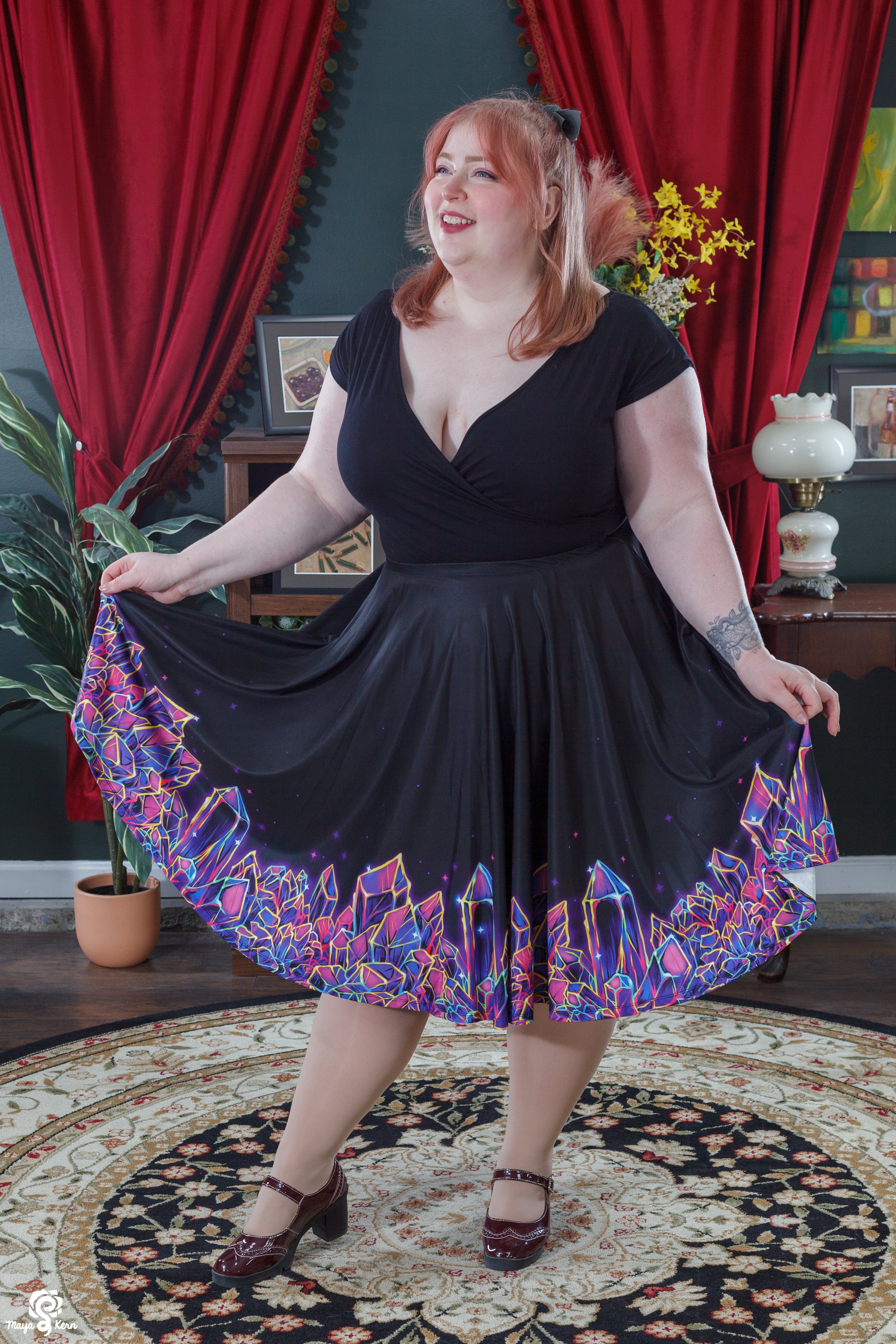 Crystal Cluster Midi Skirt