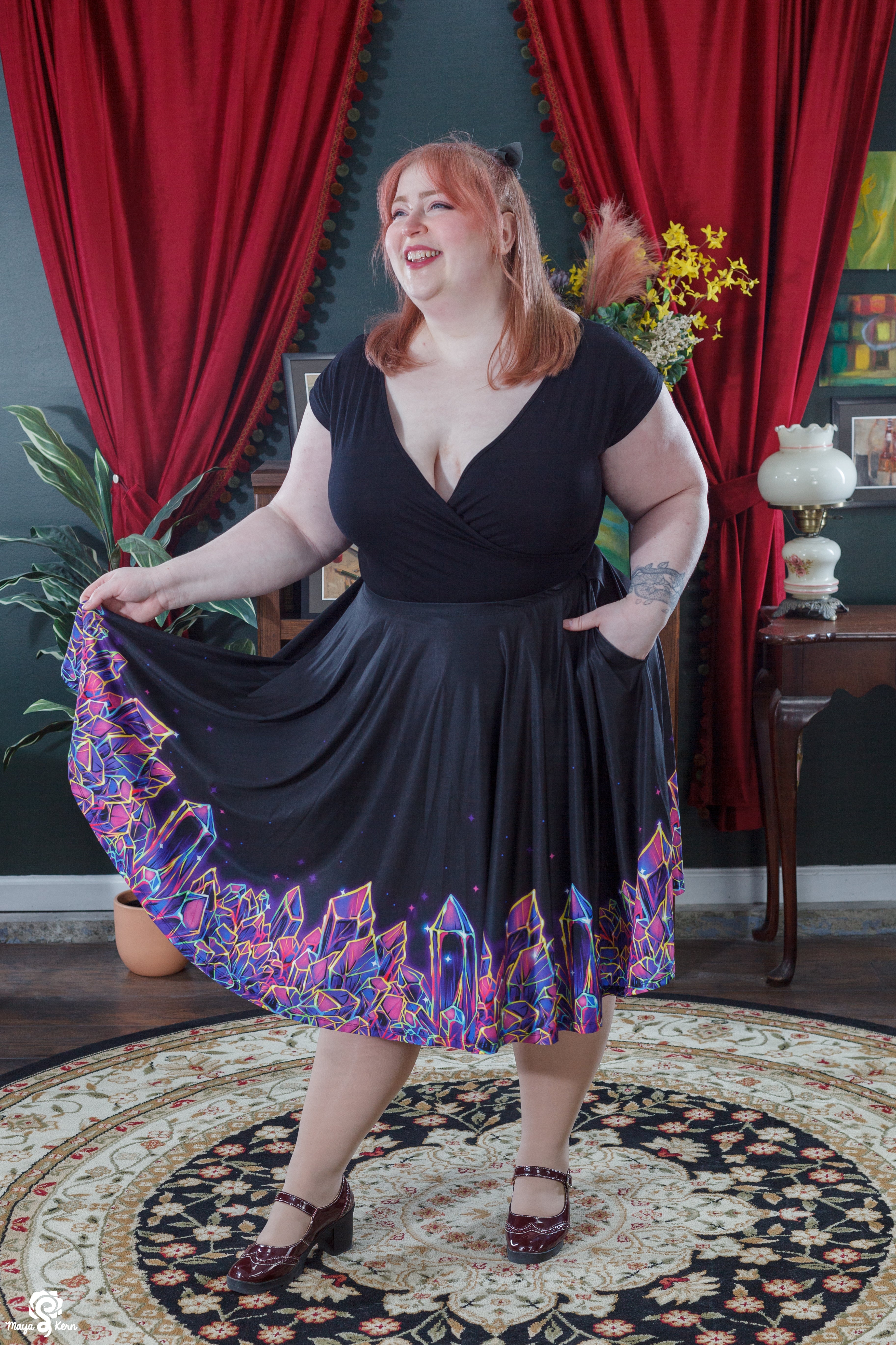 Crystal Cluster Midi Skirt