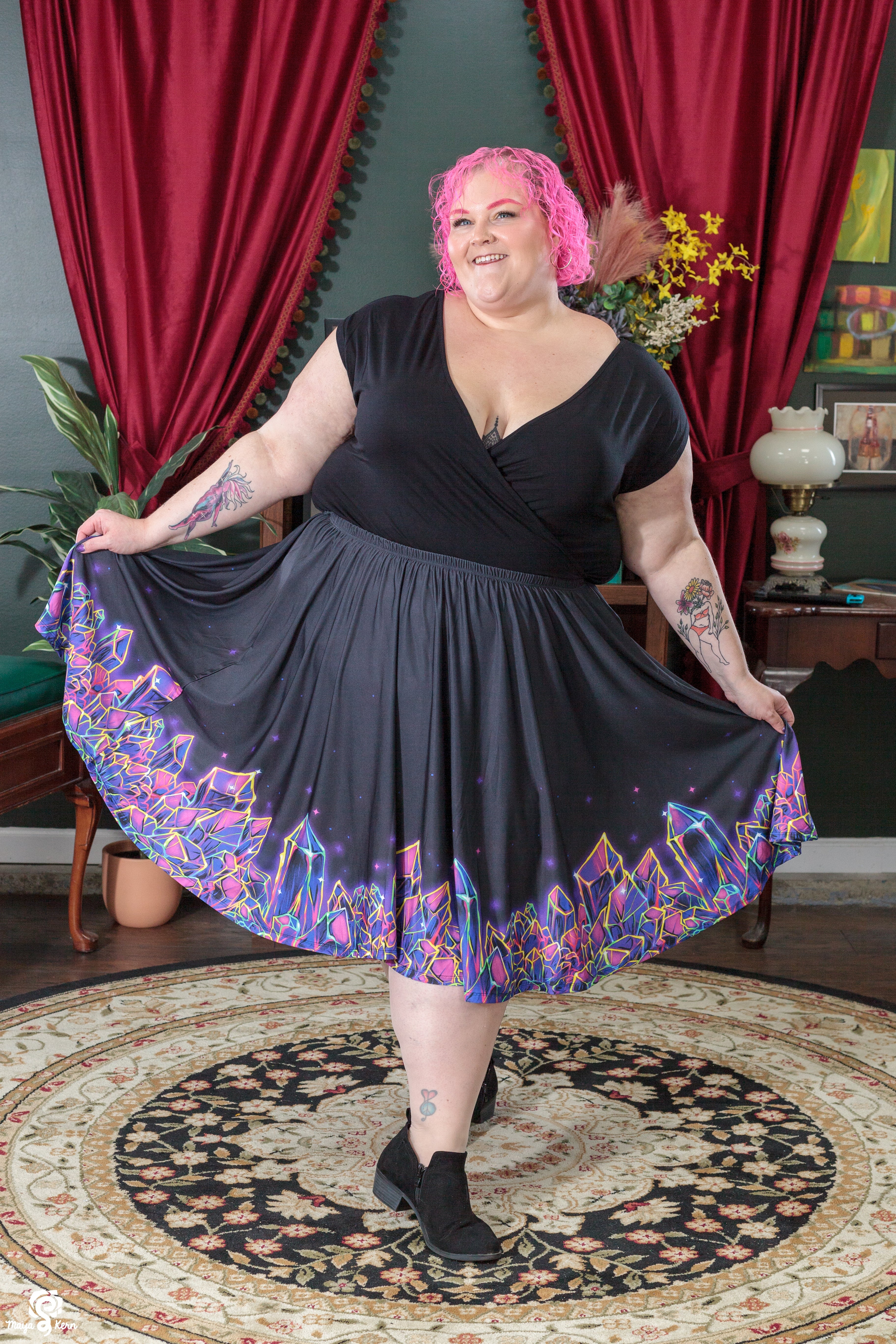 Crystal Cluster Midi Skirt