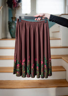 Thistles (Dark) Midi Skirt
