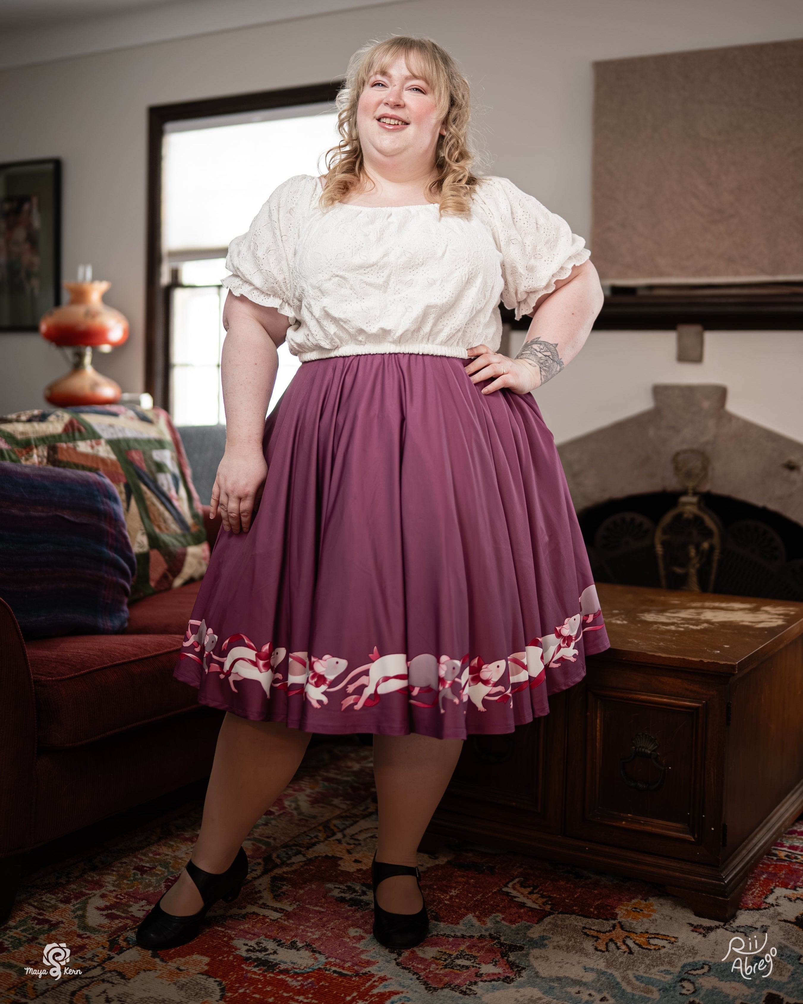 COLLAB: Rii Abrego — Fancy Rats Midi Skirt
