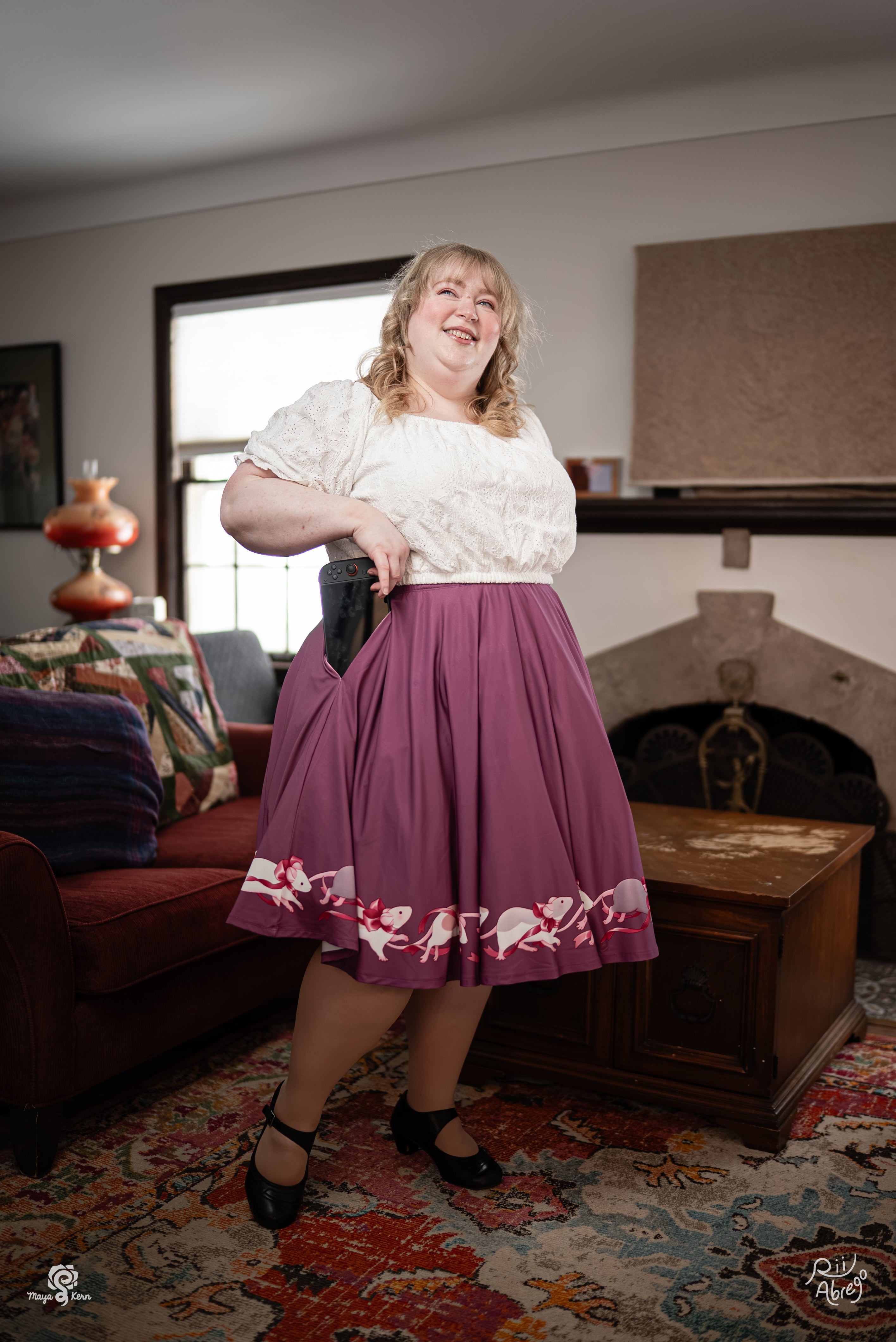 COLLAB: Rii Abrego — Fancy Rats Midi Skirt